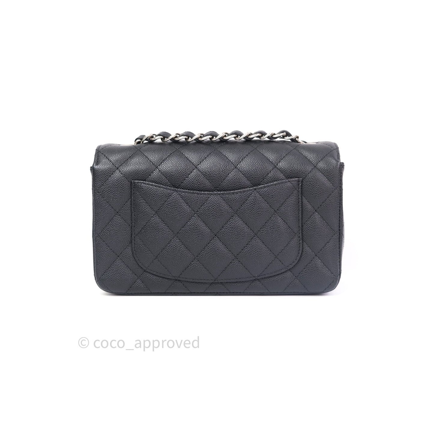 Chanel Quilted Mini Rectangular Black Caviar Silver Hardware 18CC