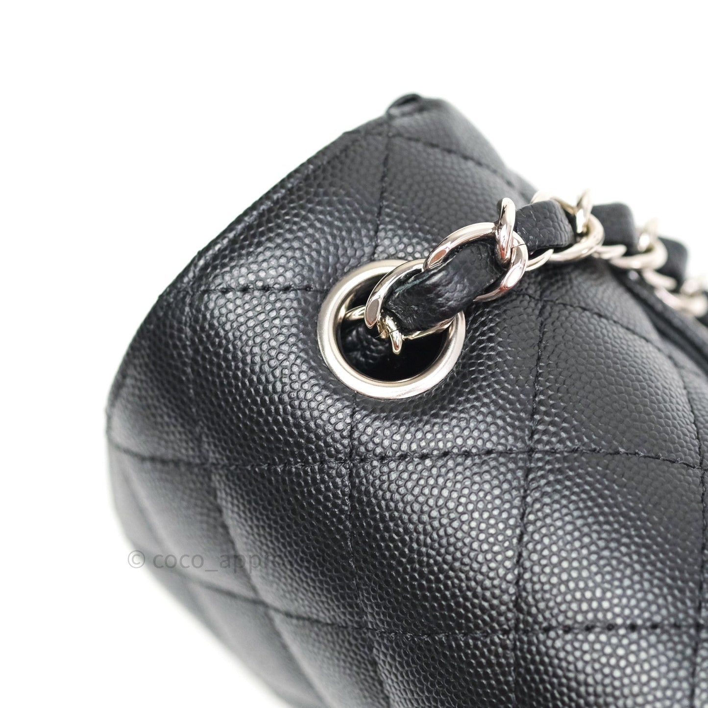 Chanel Quilted Mini Rectangular Black Caviar Silver Hardware 18CC