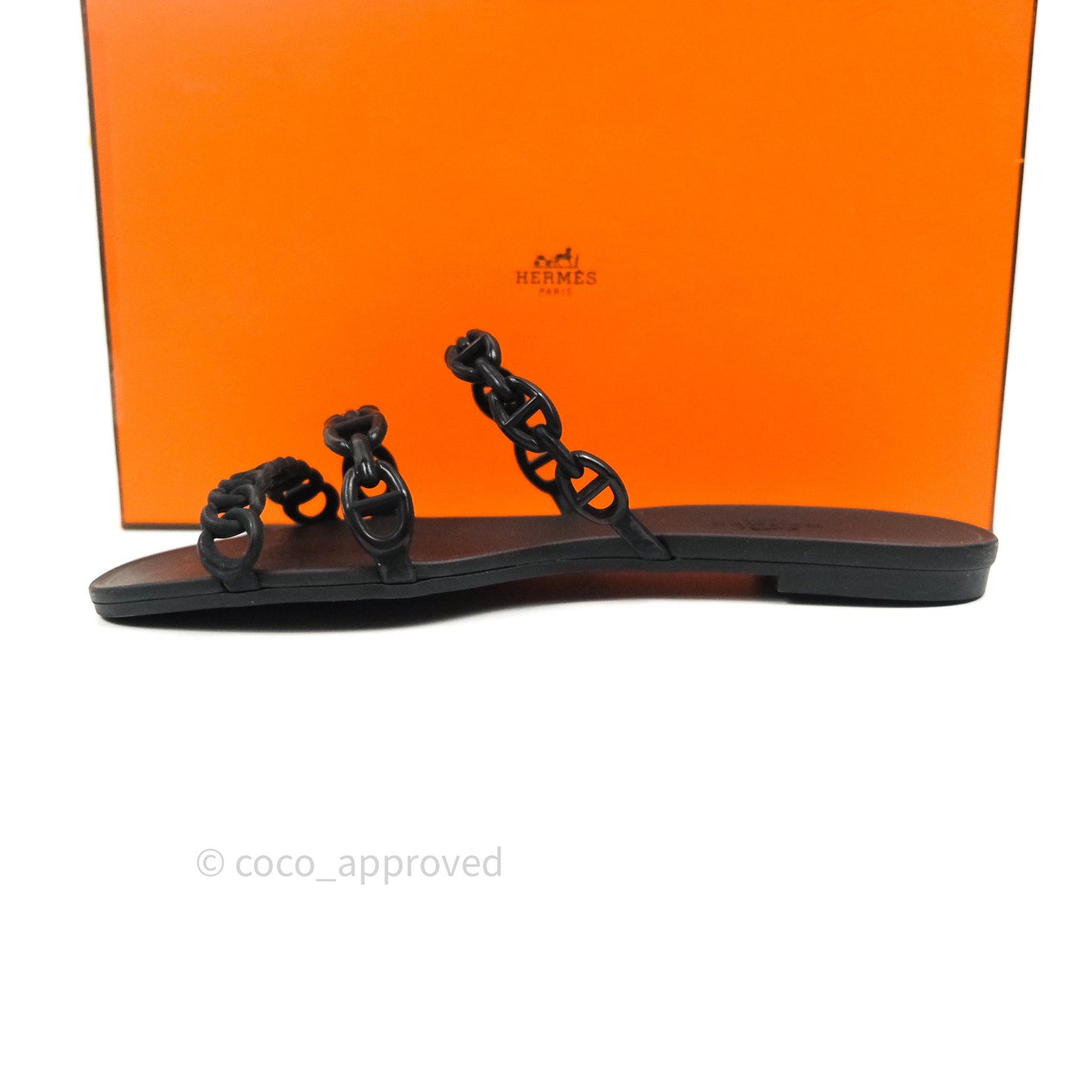 Hermès Rivage Sandals Black Size 36