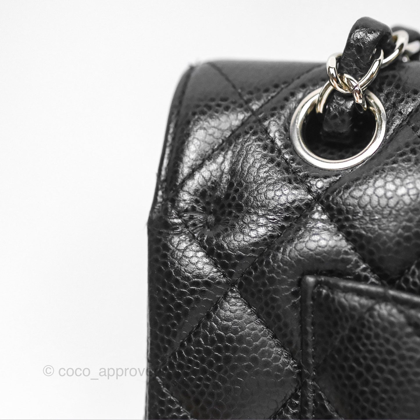 Chanel Small Classic Flap Quilted Black Caviar Silver Hardware