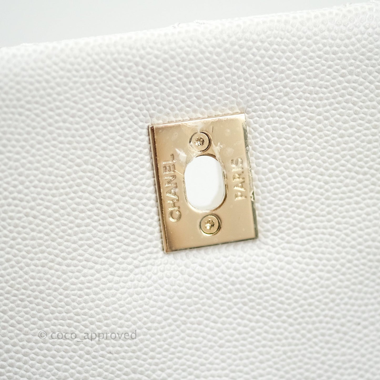 Chanel Small Coco Handle Quilted Light Grey Light Gold Hardware
