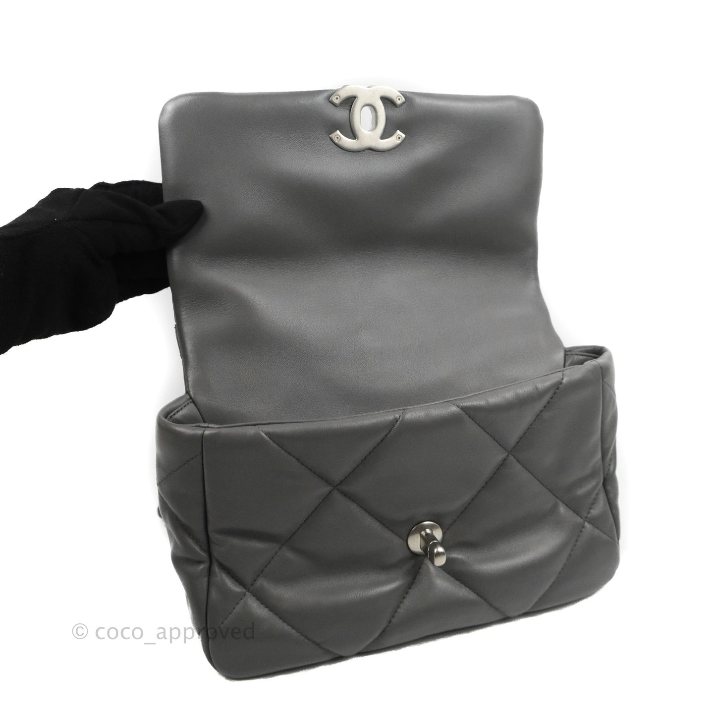 Chanel 19 Small Dark Grey Mixed Hardware