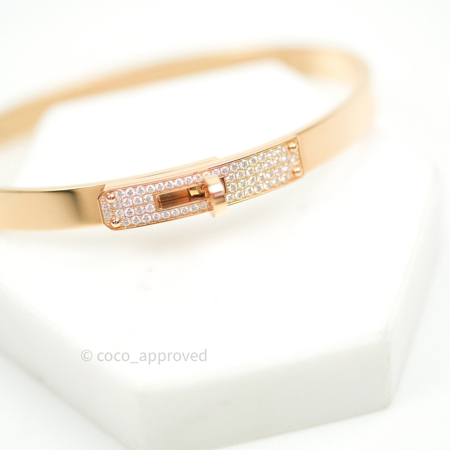 Hermès Bracelet Kelly H Diamonds Rose Gold PM