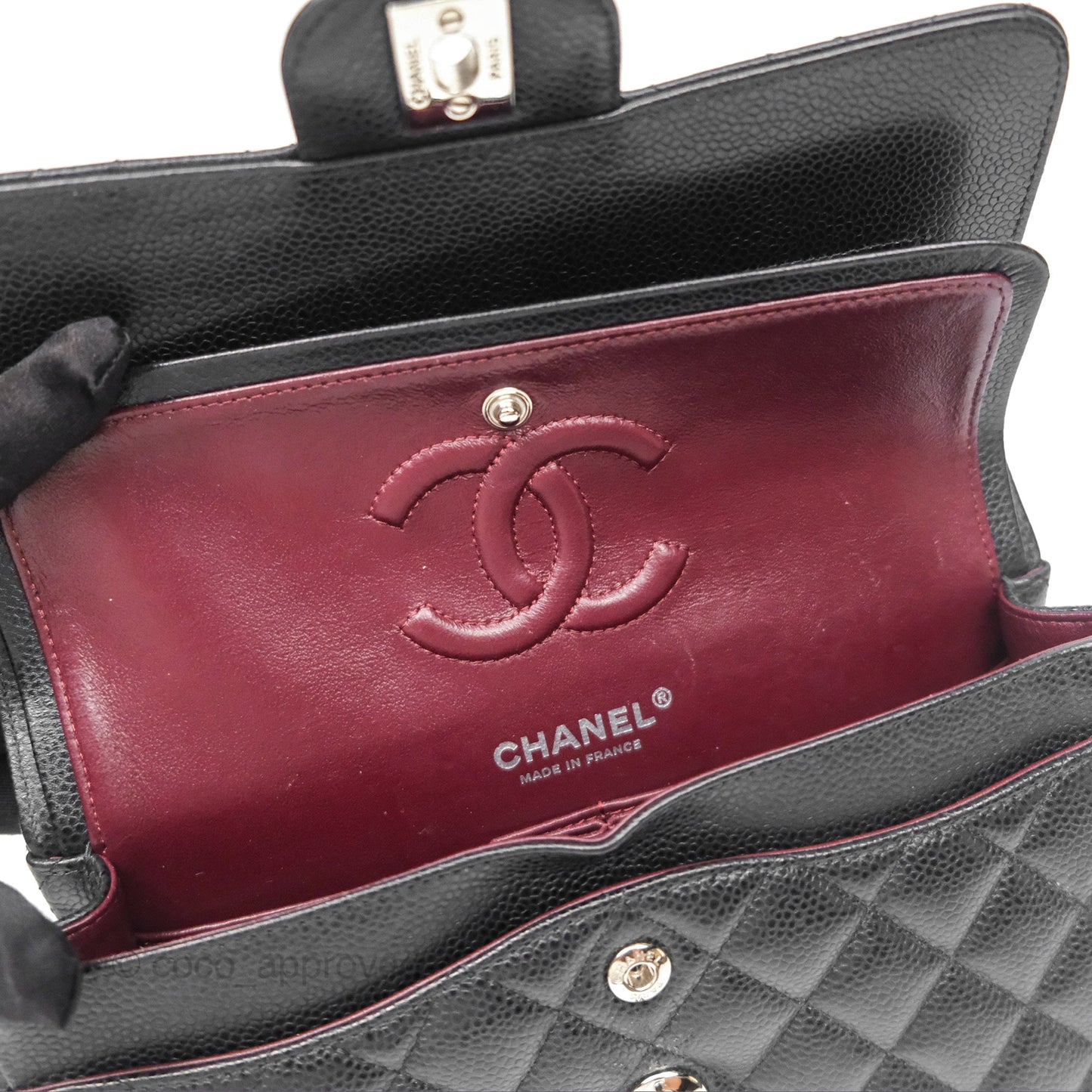 Chanel Small Classic Flap Quilted Black Caviar Silver Hardware