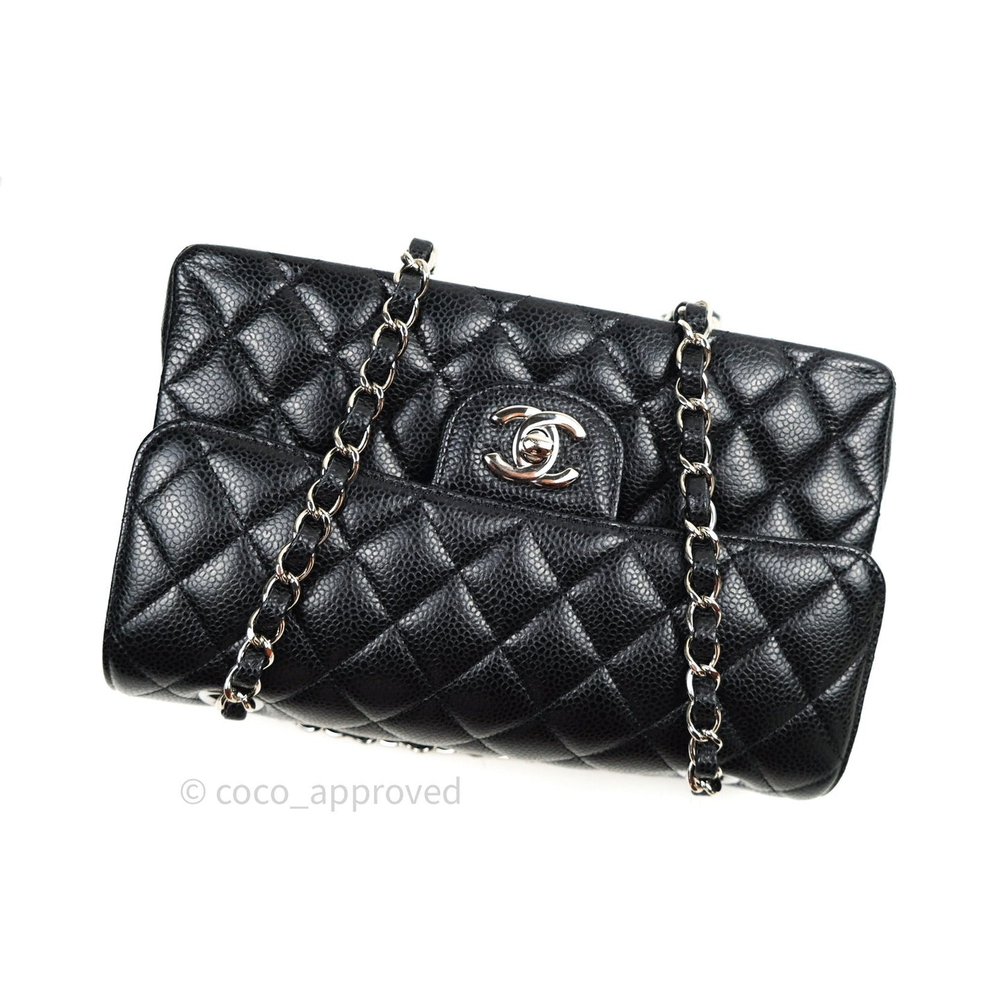 Chanel Classic Small S/M Flap Black Caviar Silver Hardware