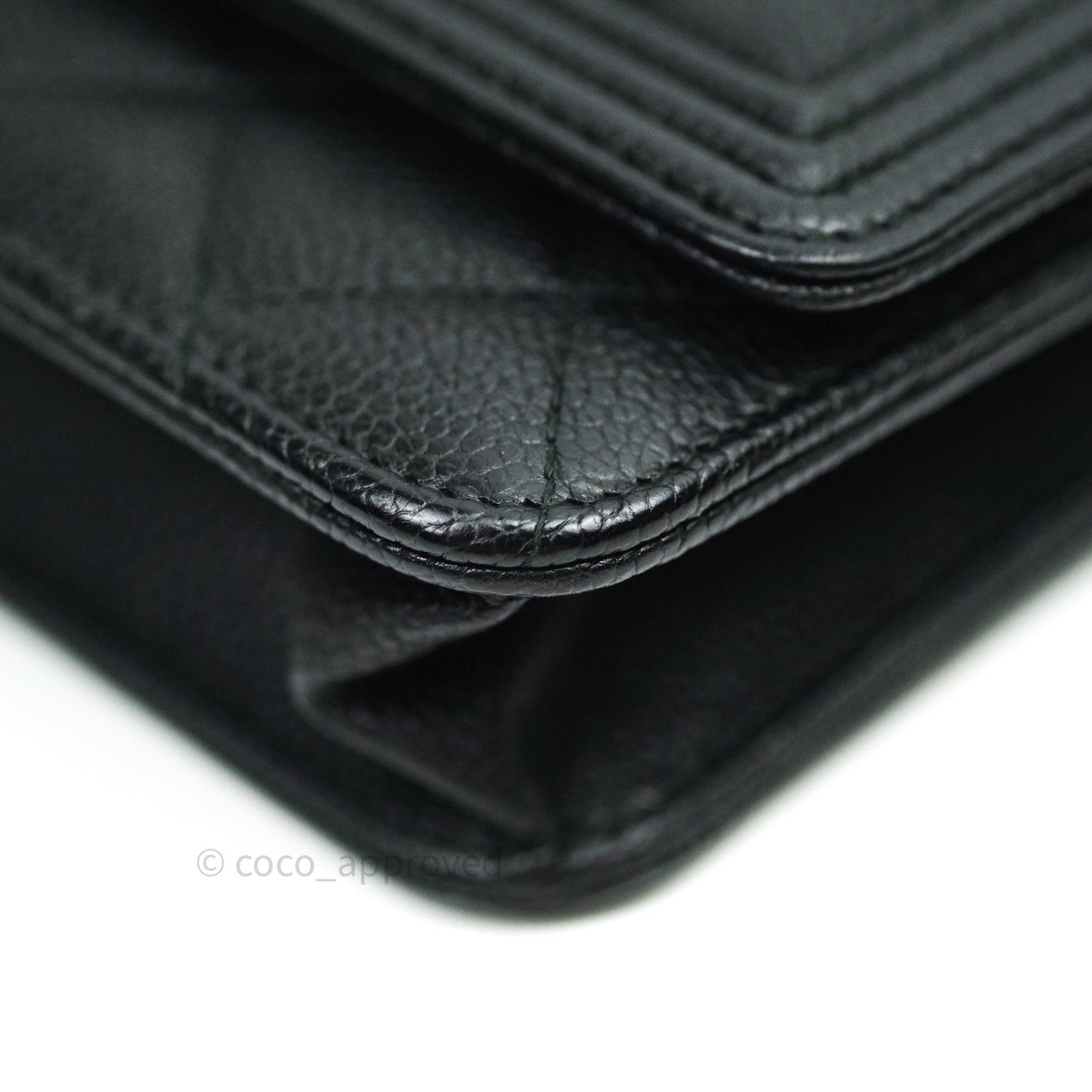 Chanel Boy Wallet on Chain WOC Black Caviar Ruthenium Hardware
