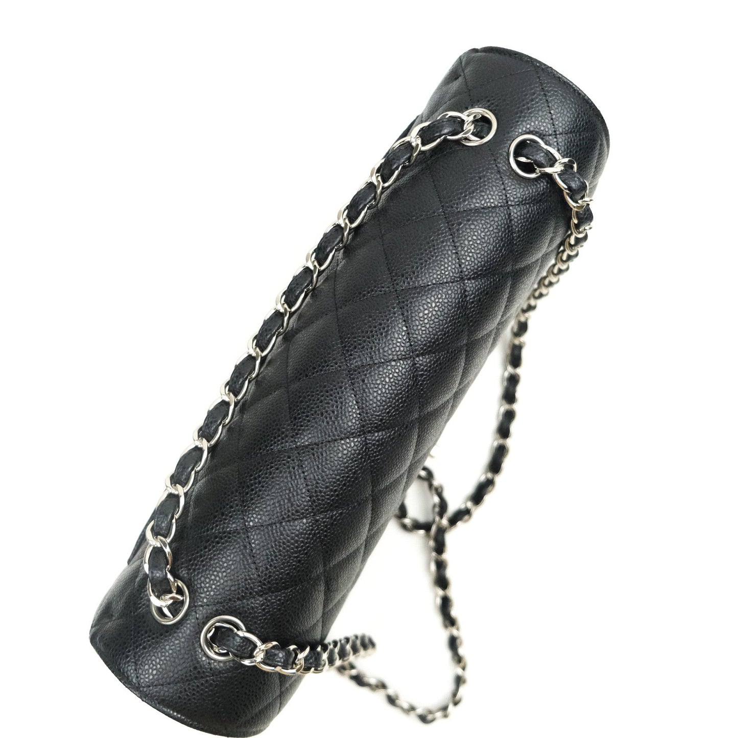 Chanel Classic Jumbo Double Flap Maxi Black Caviar Silver Hardware