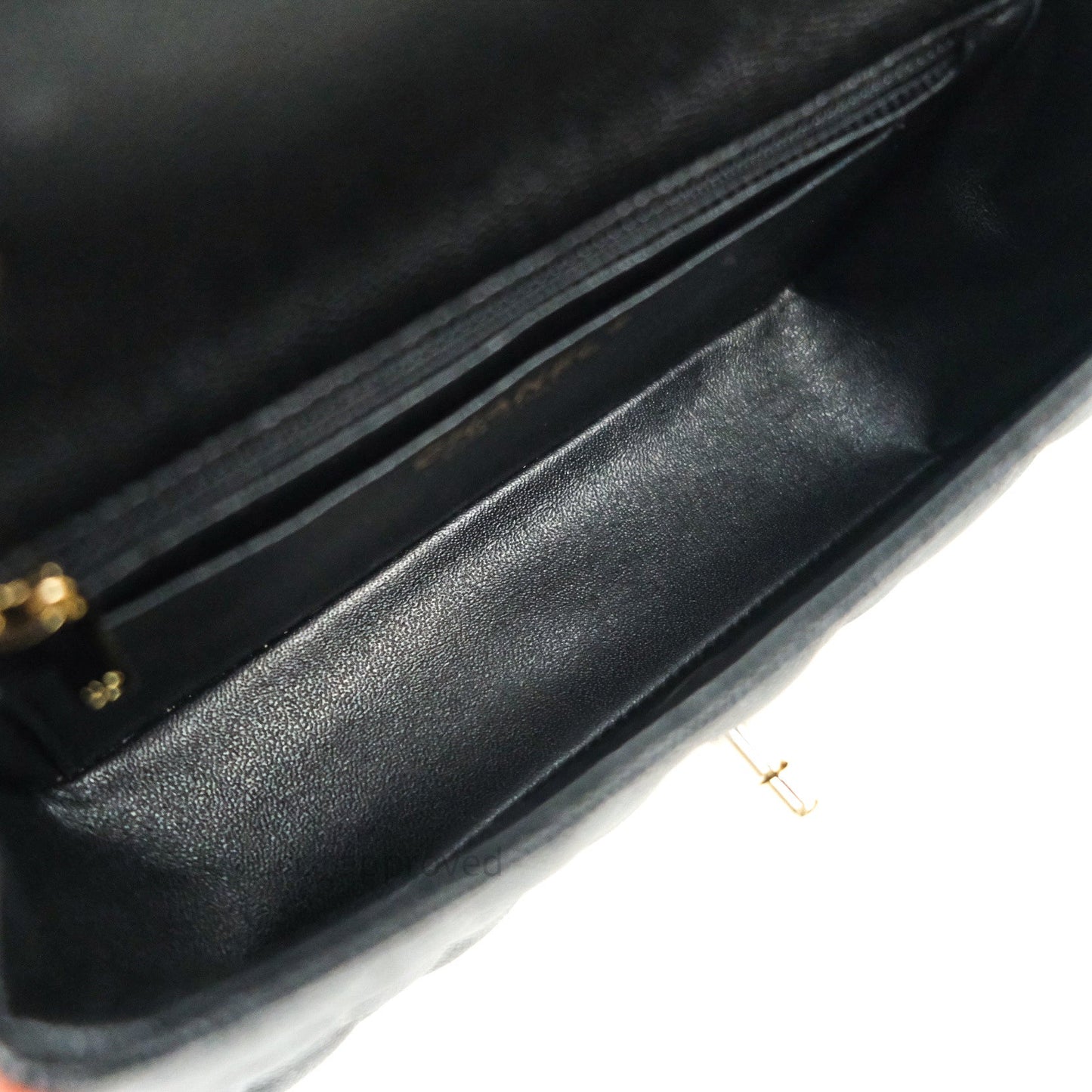 Chanel Quilted Mini Rectangular Black Caviar Gold Hardware 18B