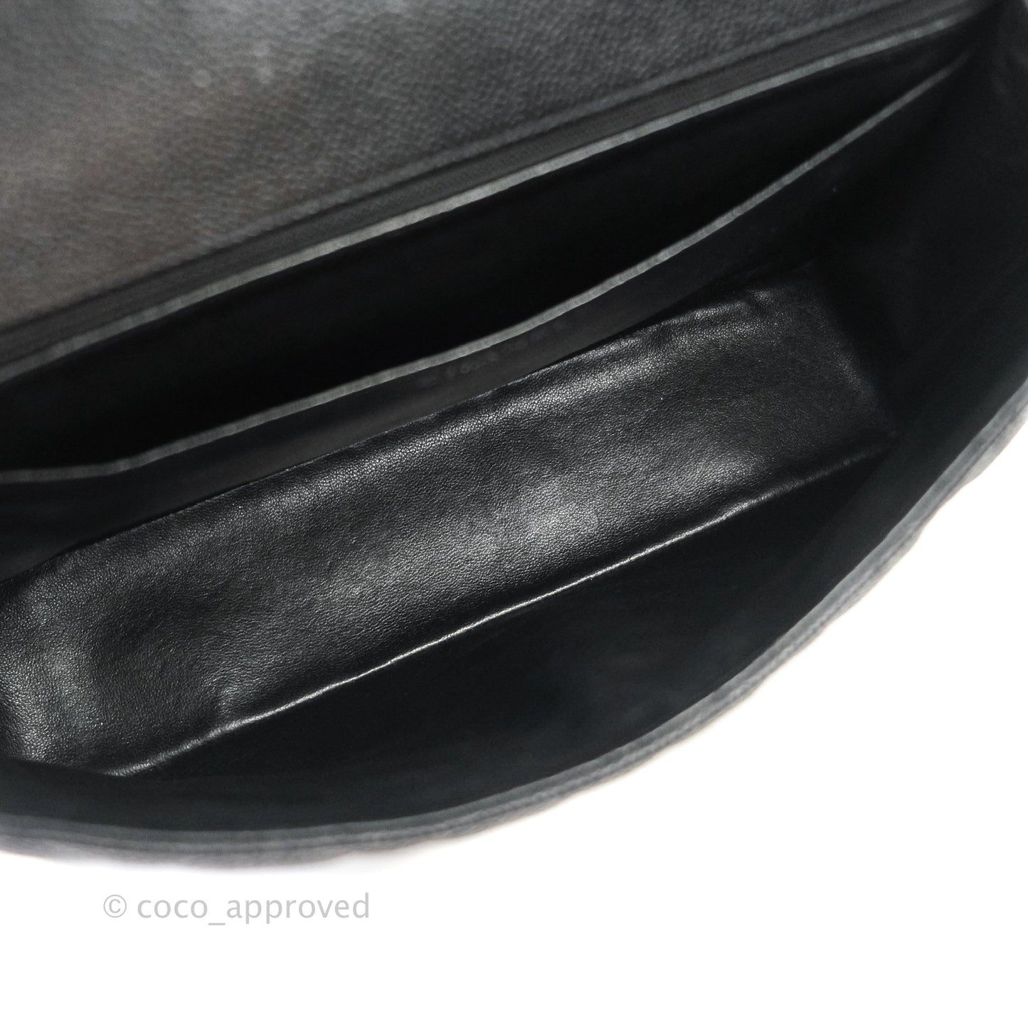 Chanel Single Flap Maxi Caviar Black Silver Hardware