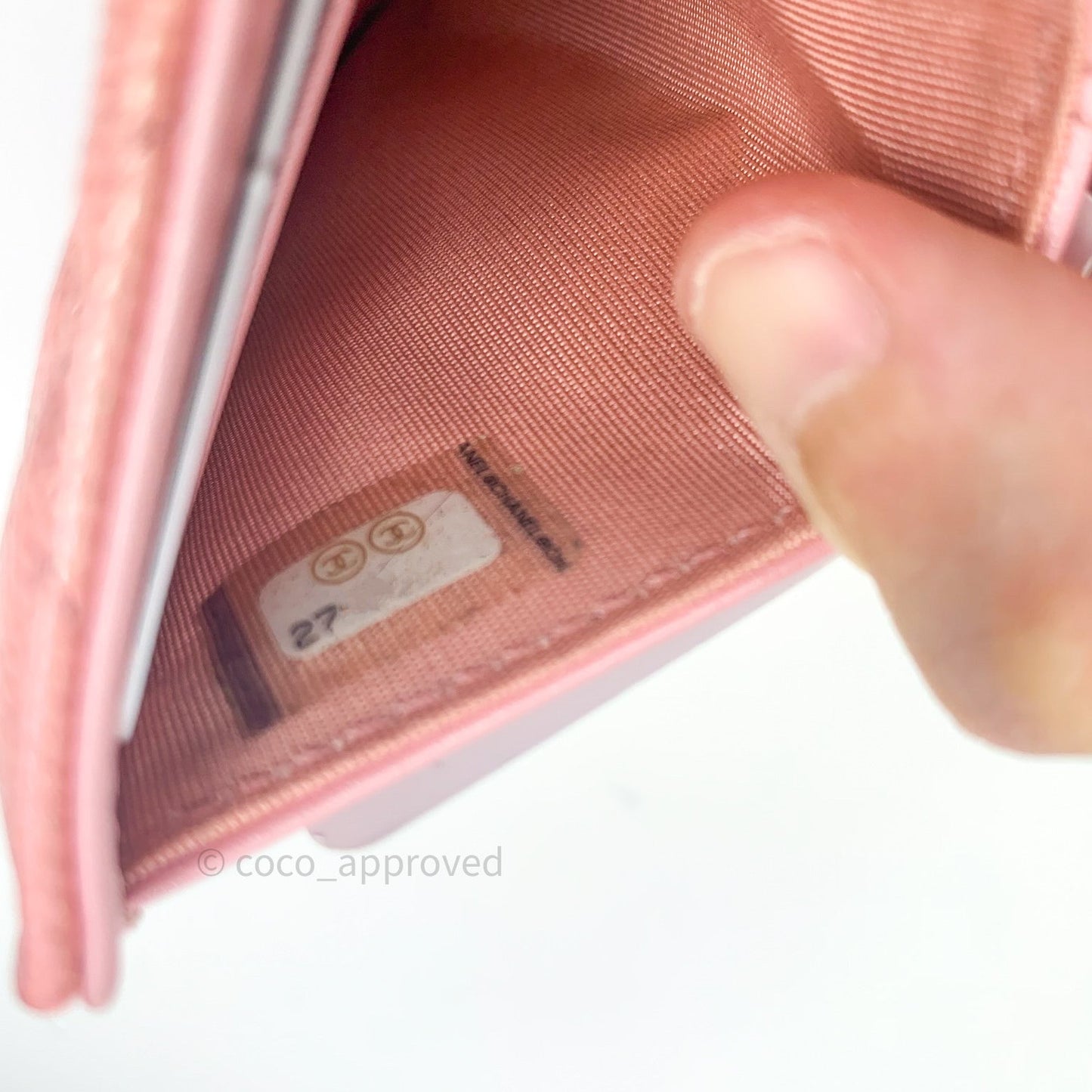 Chanel Classic Small Compact Wallet Iridescent Pink Large CC Hardware