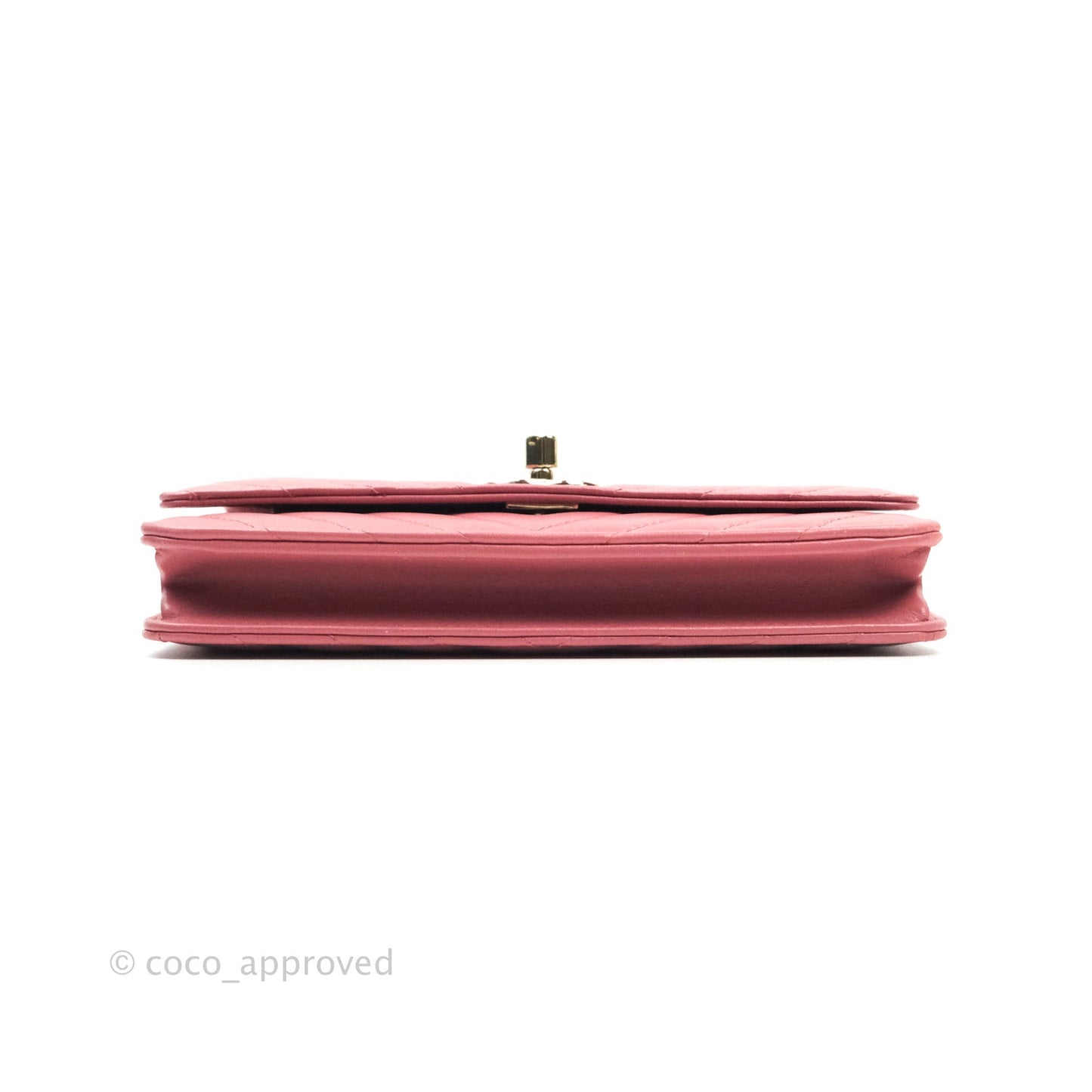 Chanel Trendy CC WOC Wallet on Chain Chevron Pink Lambskin Gold Hardware
