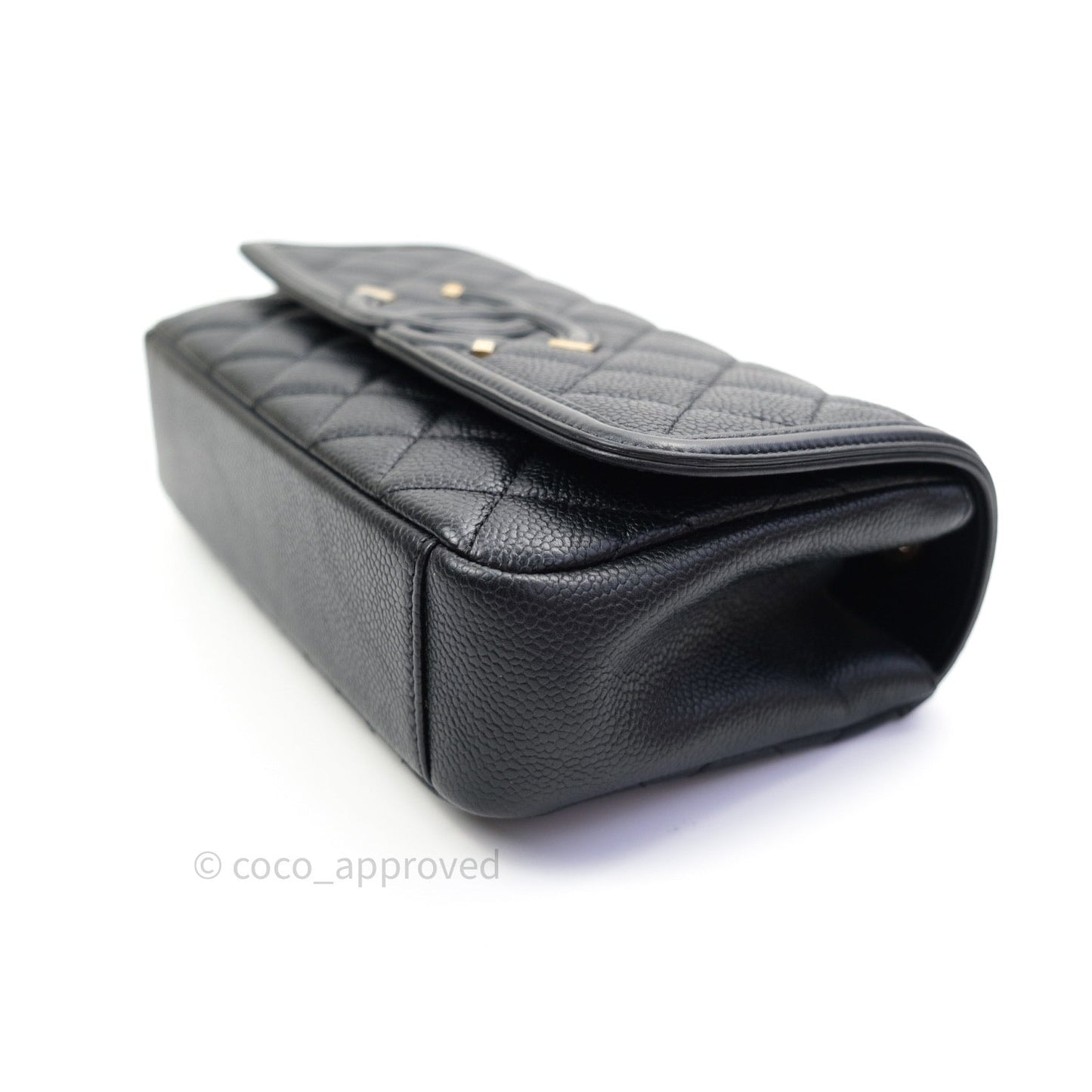 Chanel Quilted Small CC Filigree Flap Black Caviar