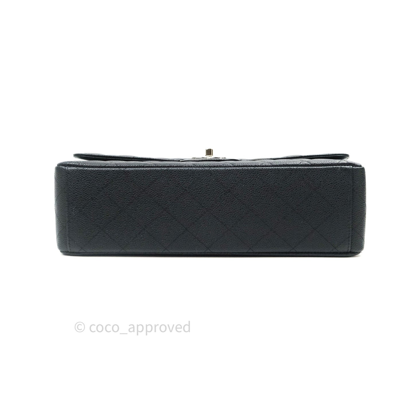 Chanel Classic Jumbo Double Flap Maxi Black Caviar Silver Hardware