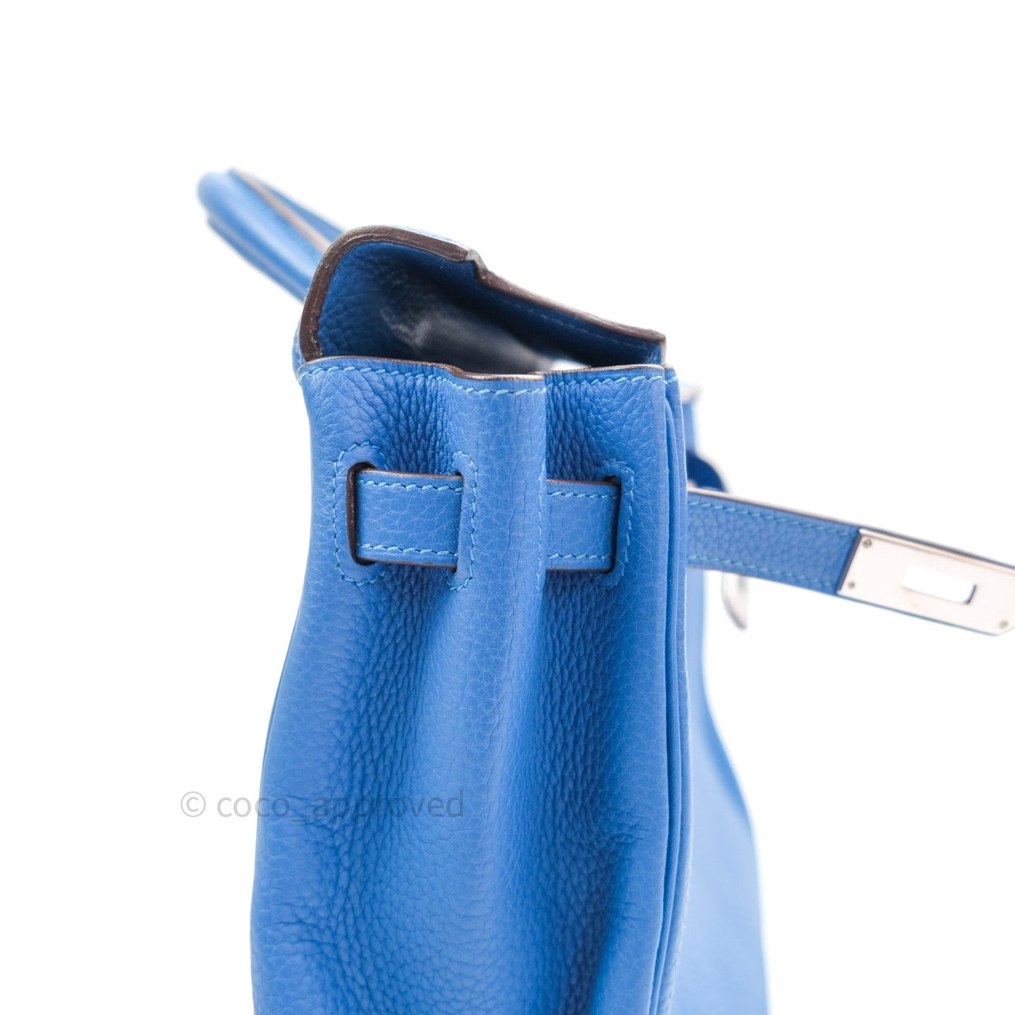 Hermès Kelly Retourne 32 Blue Mykonos Togo Palladium Hardware