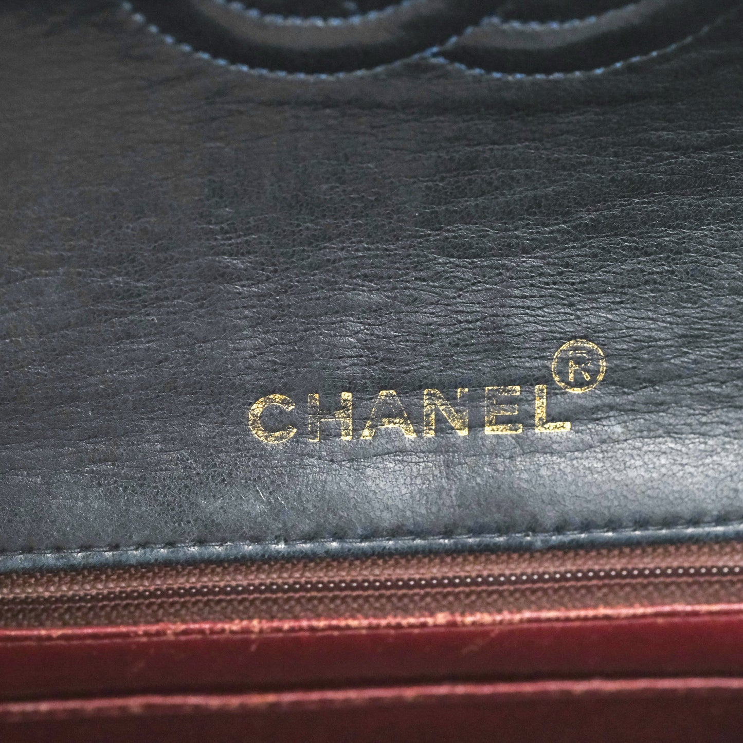 Chanel Vintage Mini Square Navy Lambskin 24K Gold Hardware