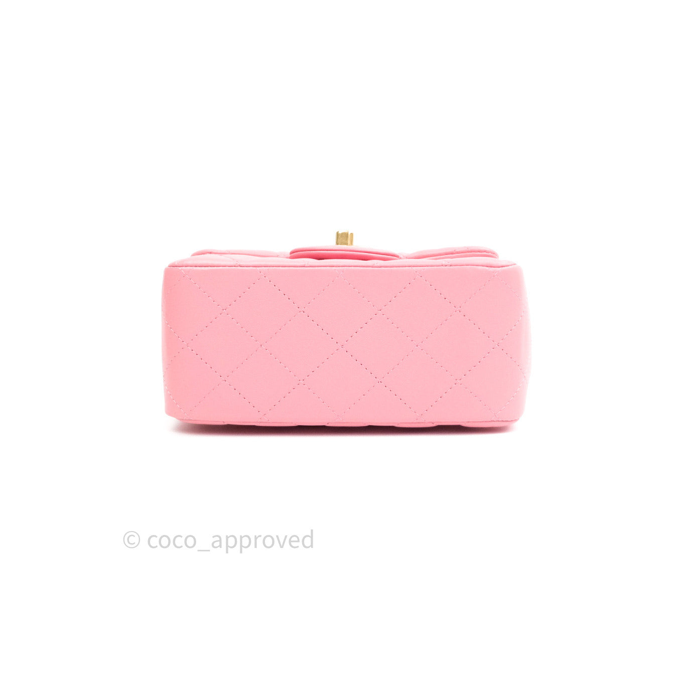 Chanel Mini Square Pink Quilted Lambskin Gold Hardware