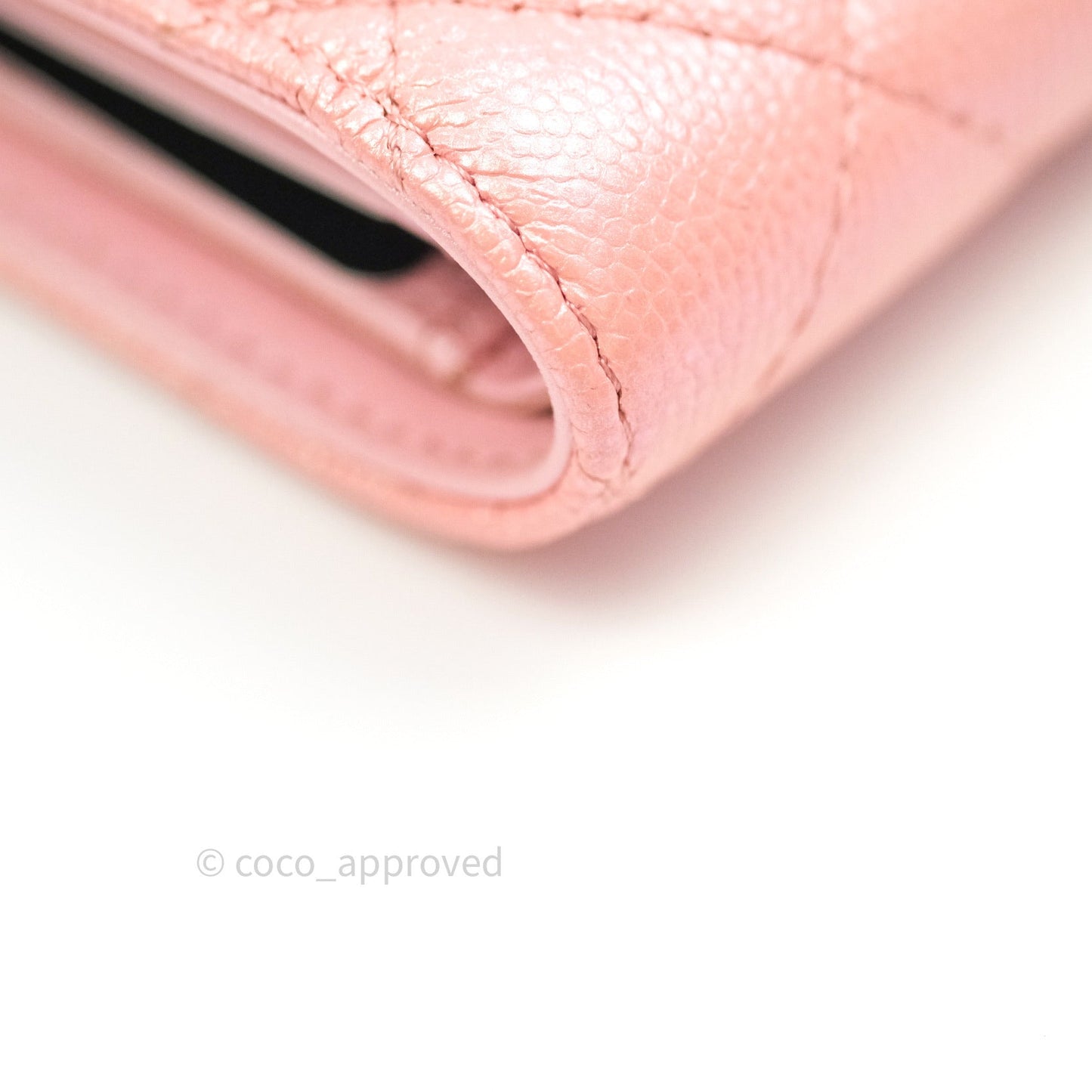 Chanel Classic Small Compact Wallet Iridescent Pink Large CC Hardware