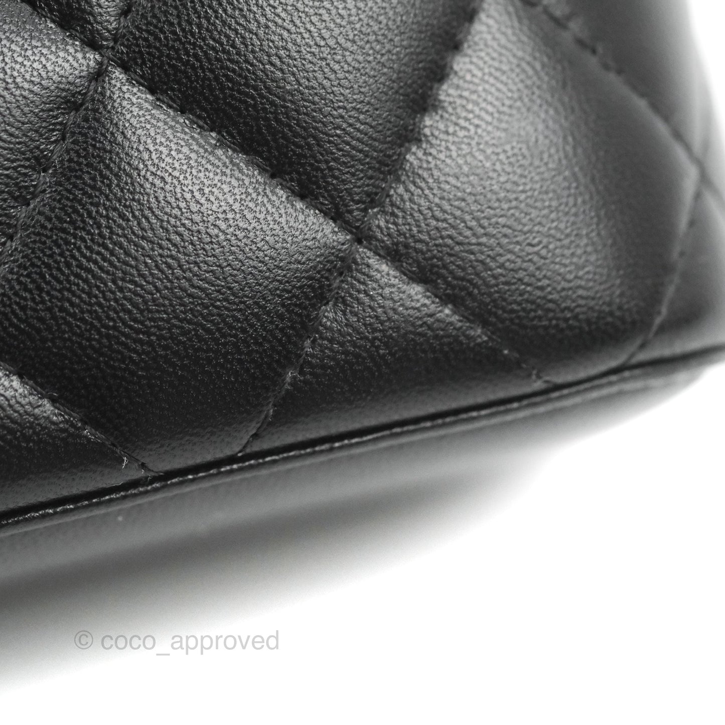 Chanel Mini Top Handle Vanity With Chain Black Lambskin Gold Hardware