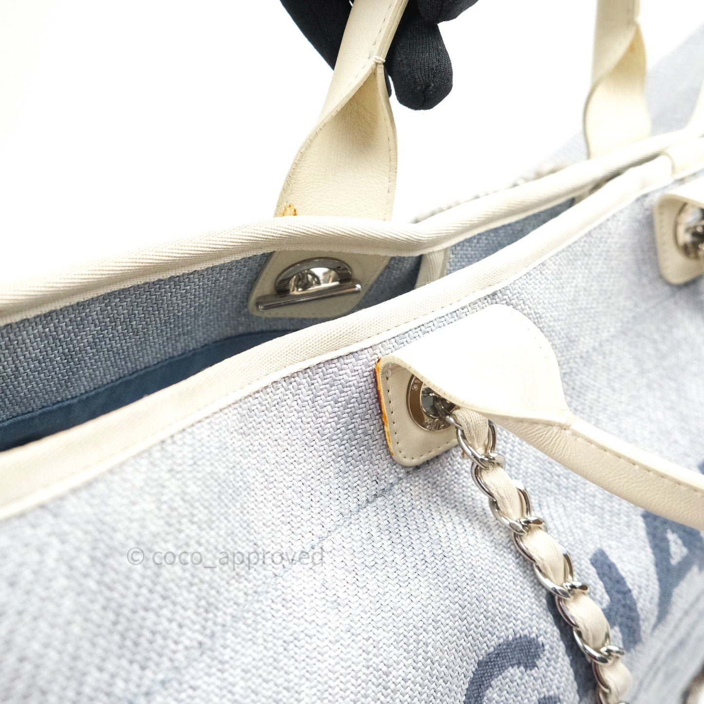 Chanel Canvas Extra Large Deauville Tote Light Grey