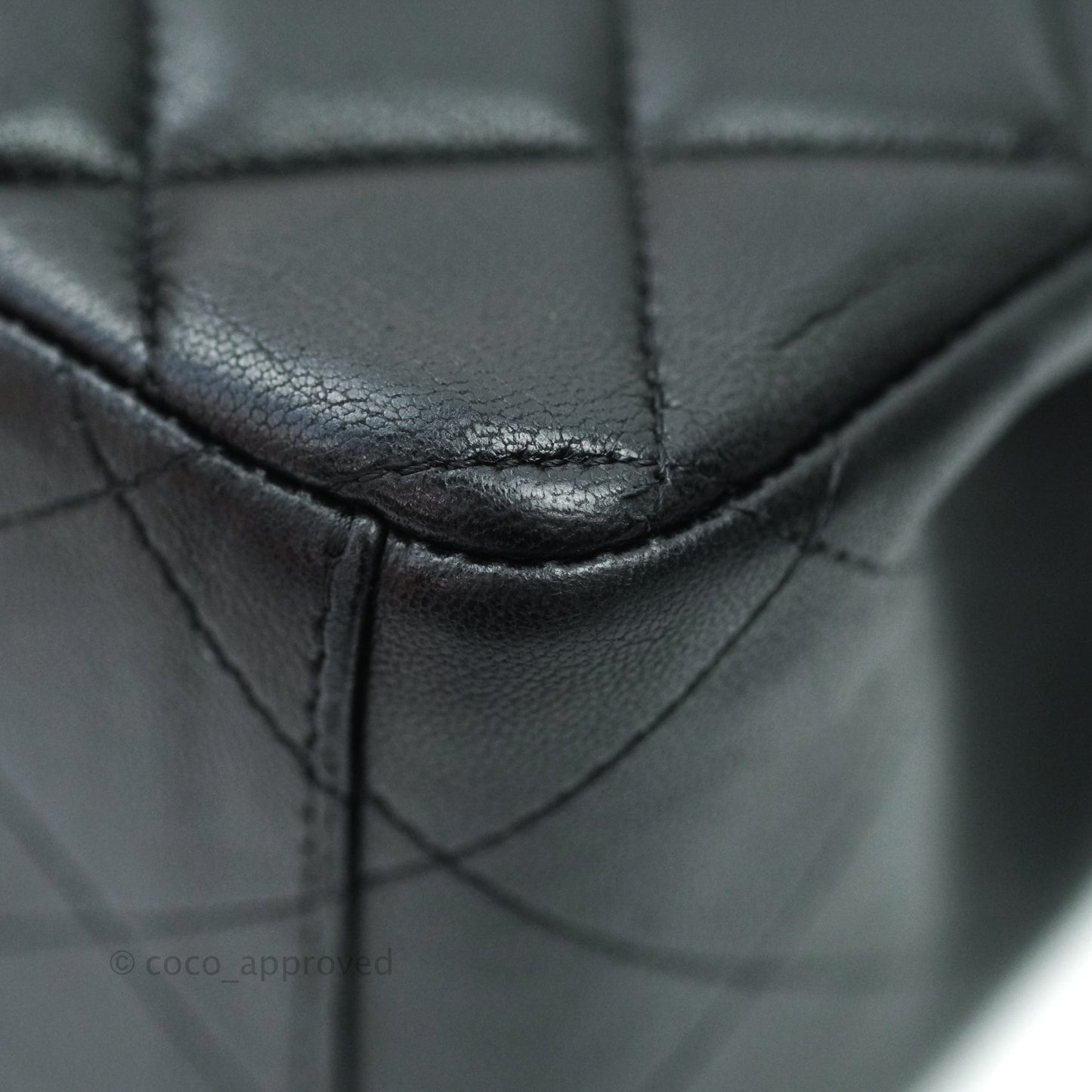 Chanel Quilted Maxi Single Flap Black Lambskin Silver Hardware