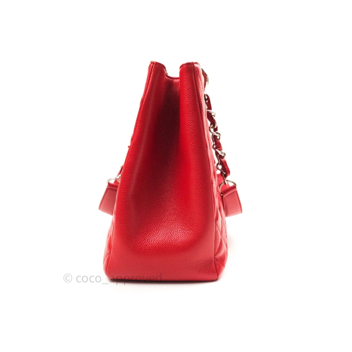 Chanel XL Grand Shopping Tote GST Red Caviar Silver Hardware