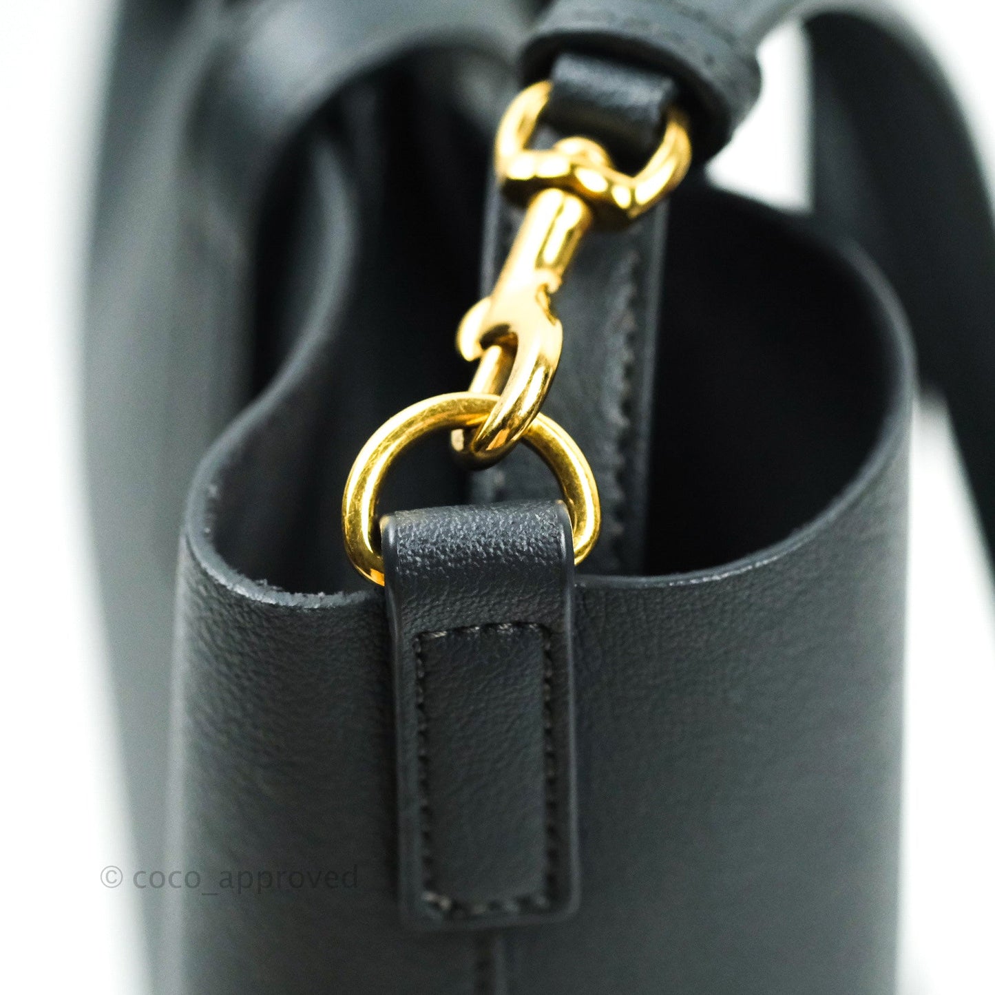 Saint Laurent Calfskin Shopping Tote Bag Dark Grey