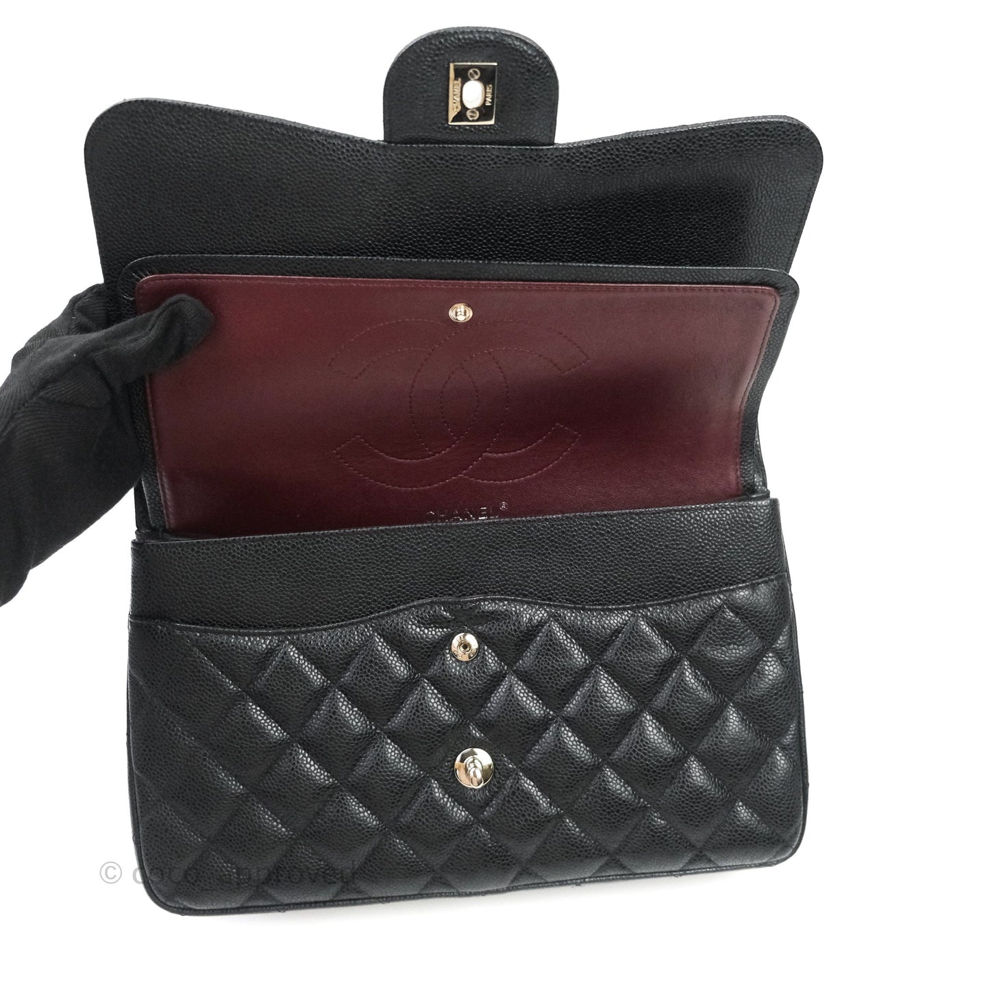 Chanel Jumbo Double Flap Black Caviar Silver Hardware⁣⁣