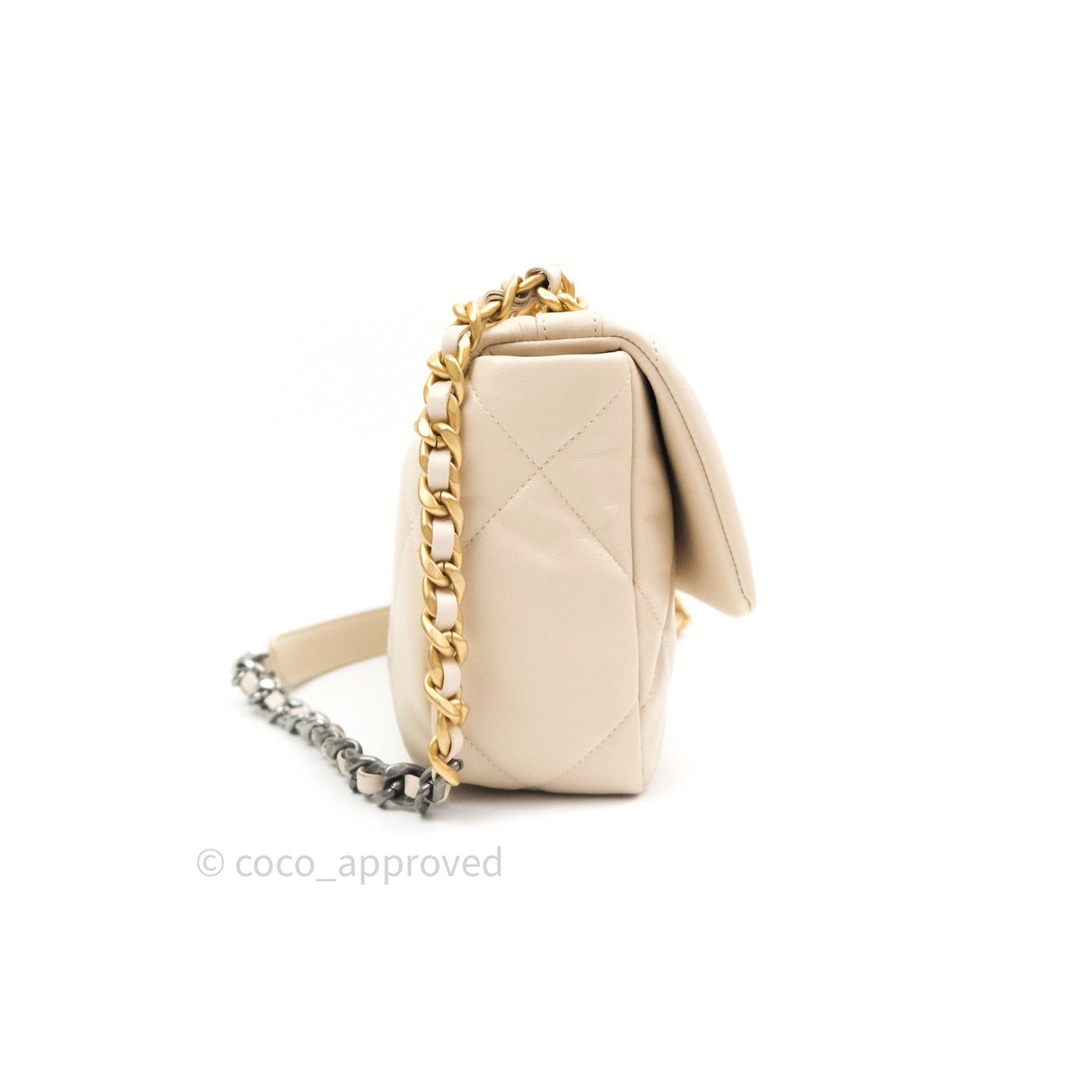 Chanel 19 Small Beige Goatskin Mixed Hardware 20B