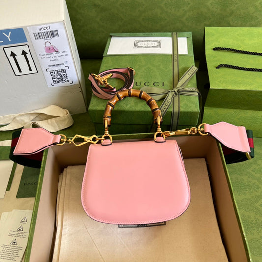 Luxury Gucci Small Top Handle Bag With Bamboo