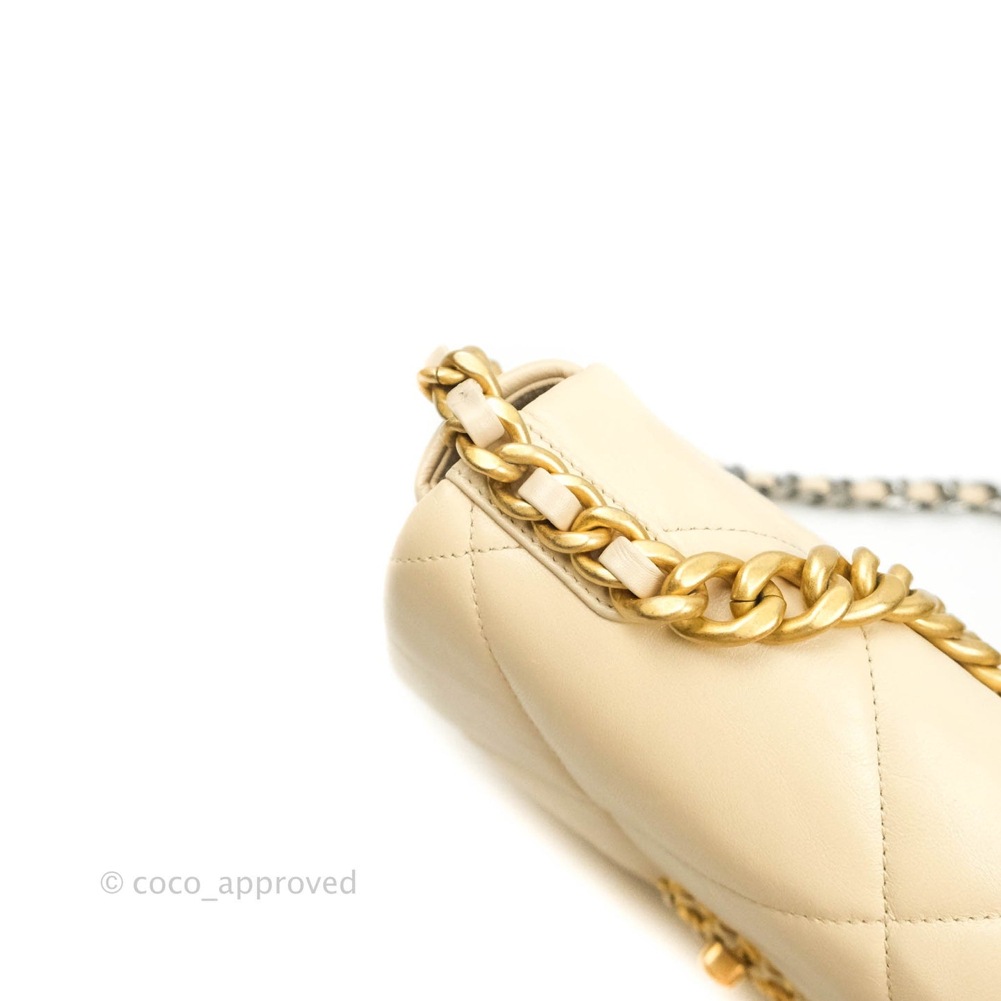 Chanel 19 Small Beige Goatskin Mixed Hardware