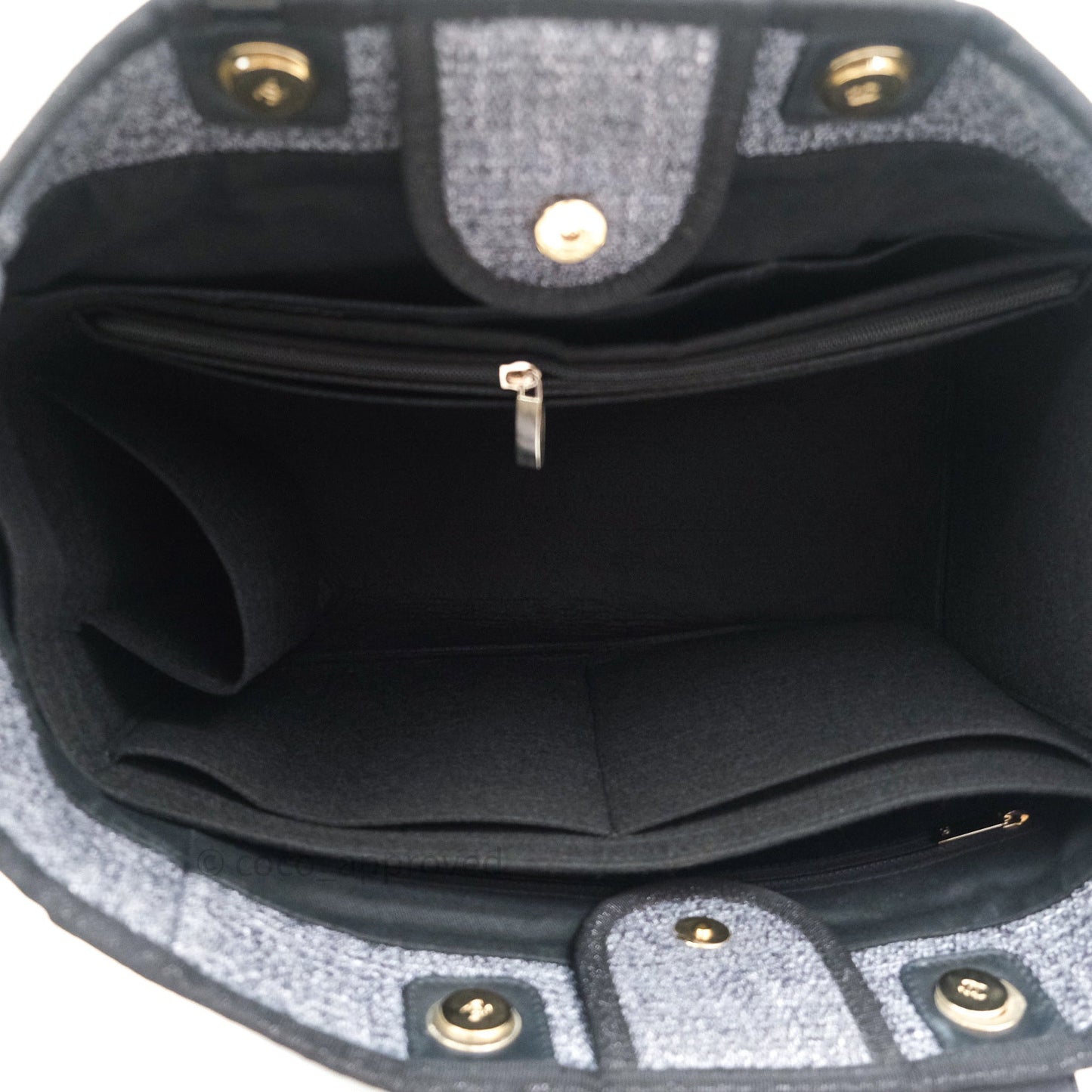 Chanel Large Deauville Charcoal Grey Canvas