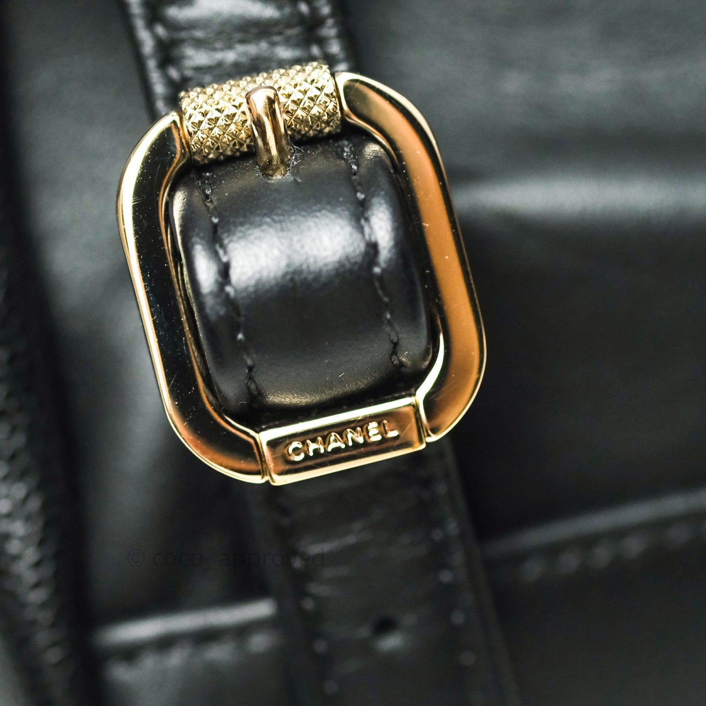 Chanel Quilted Business Affinity Backpack Black Caviar Light Gold Hardware