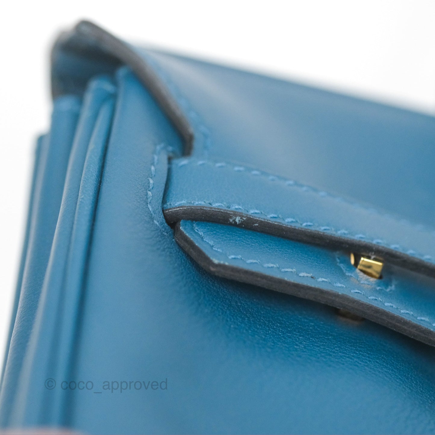 Hermes Birkin 25 Retourne Bleu Colvert Swift Gold Hardware