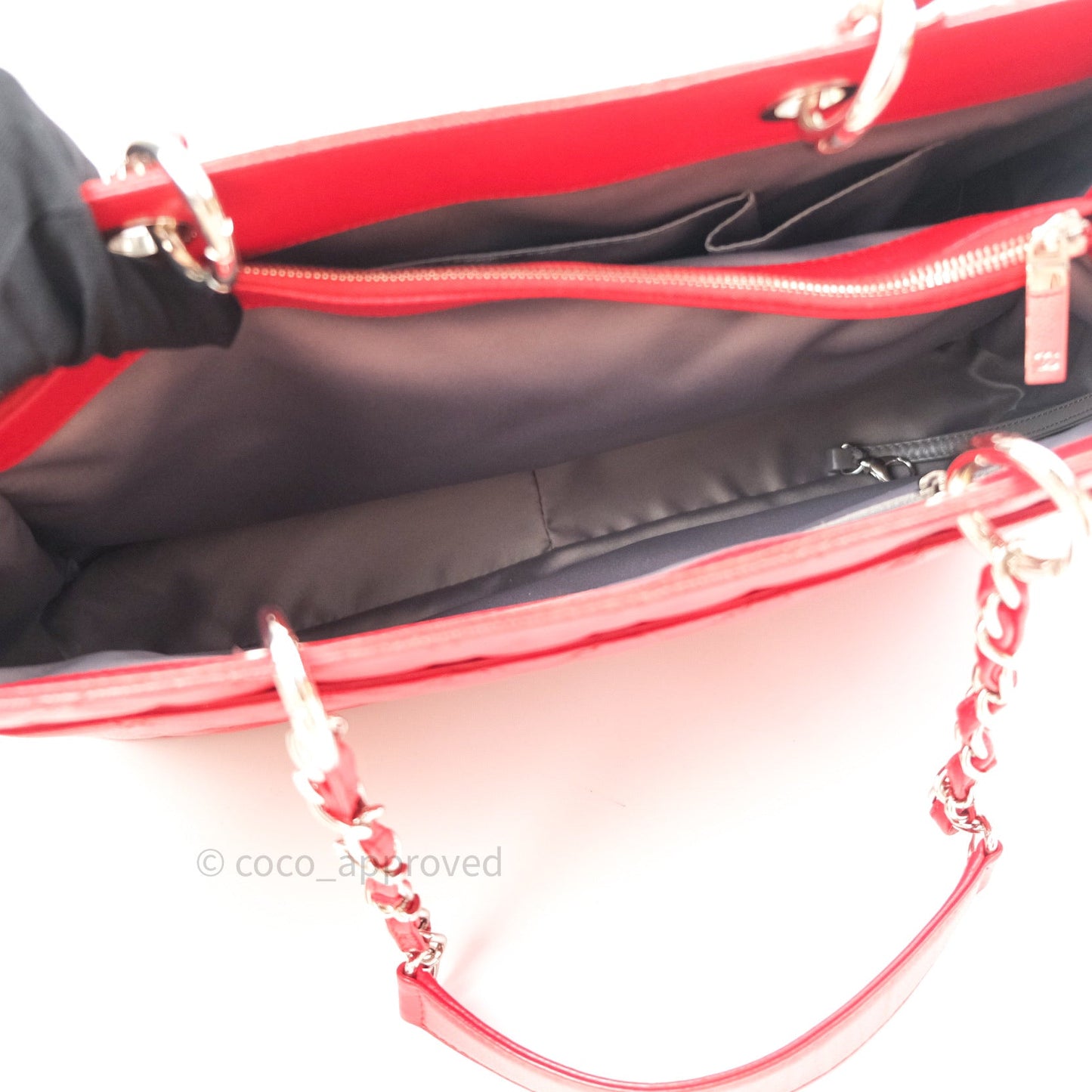 Chanel XL Grand Shopping Tote GST Red Caviar Silver Hardware
