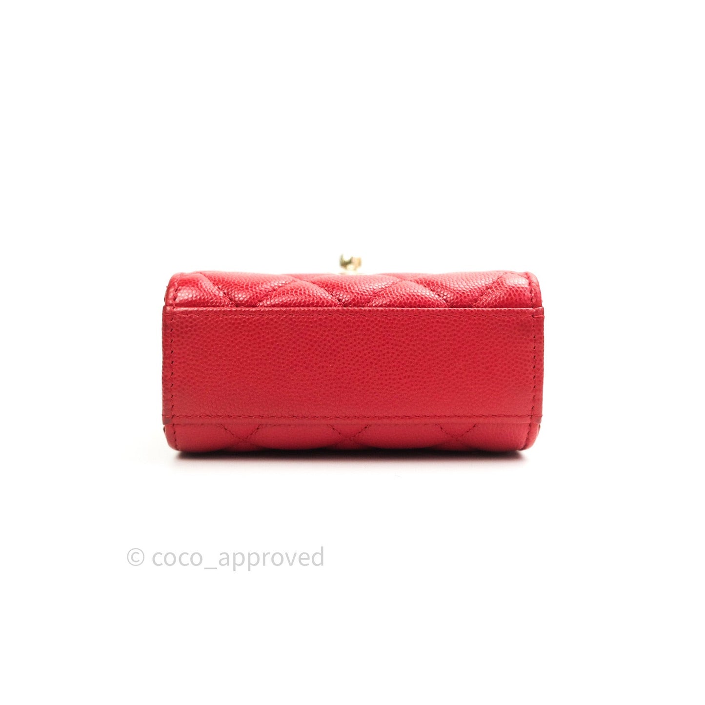 Chanel Classic Red Caviar Gold Hardware Phone Holder