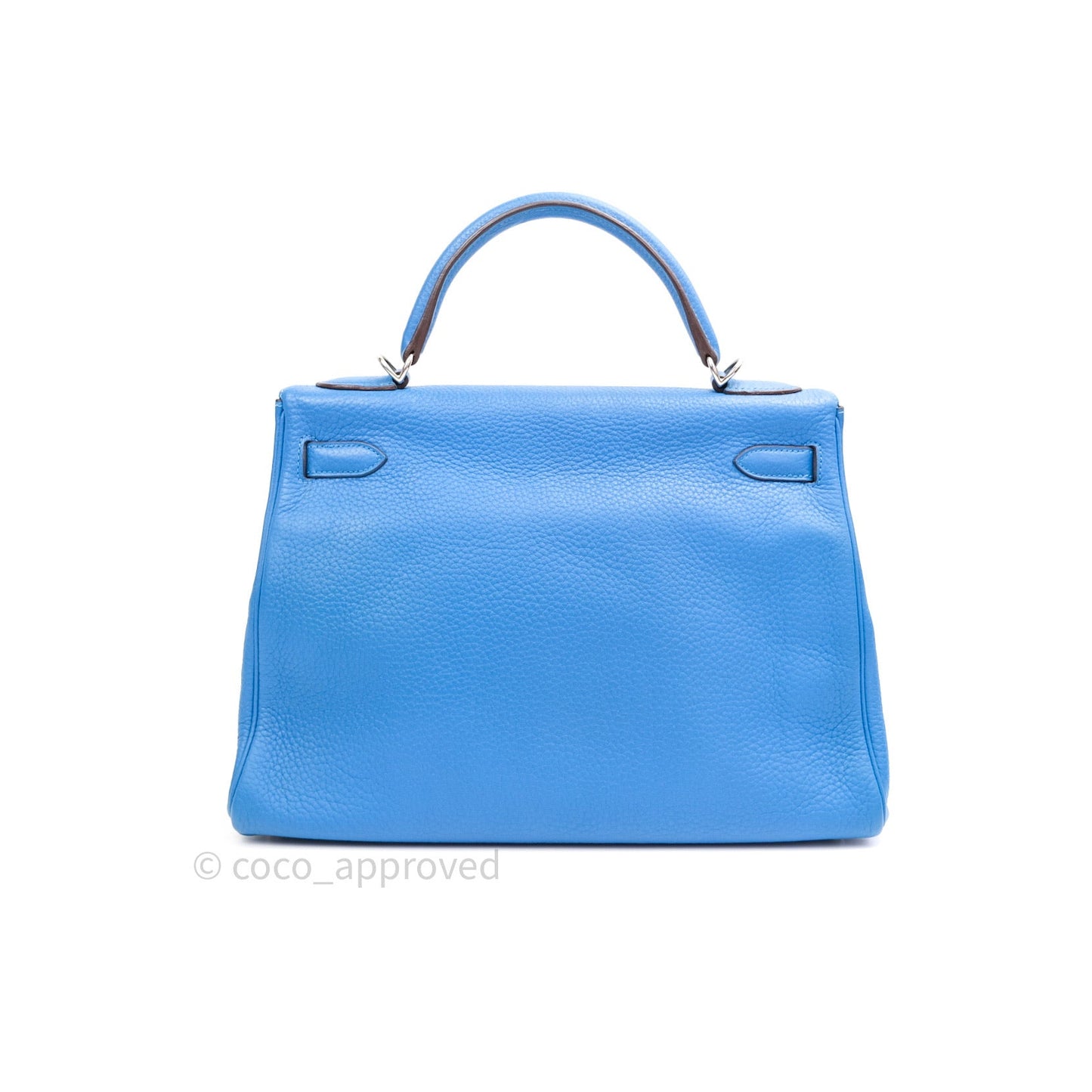 Hermès Kelly Retourne 32 Blue Mykonos Togo Palladium Hardware