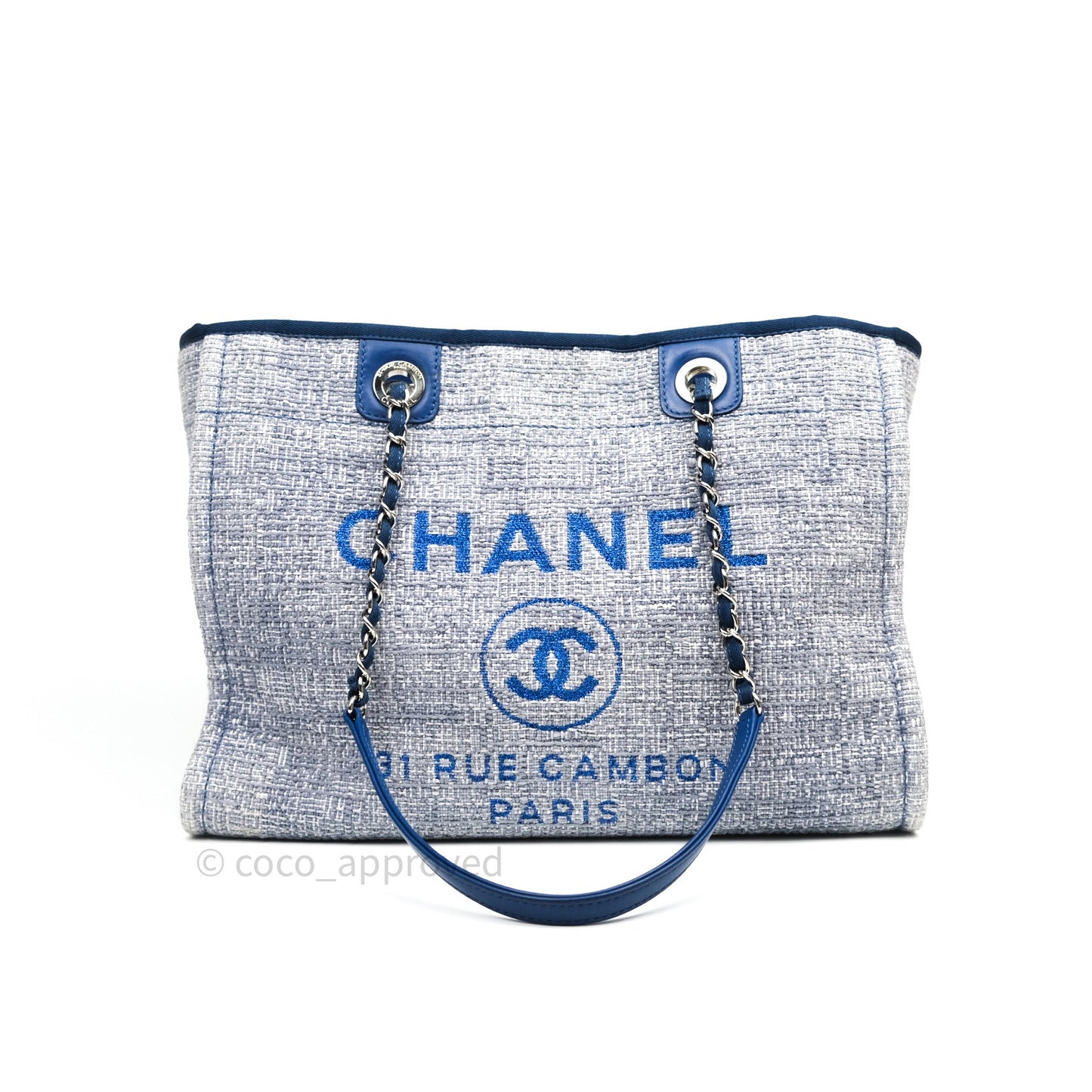 Chanel Canvas Deauville Medium Tote Blue