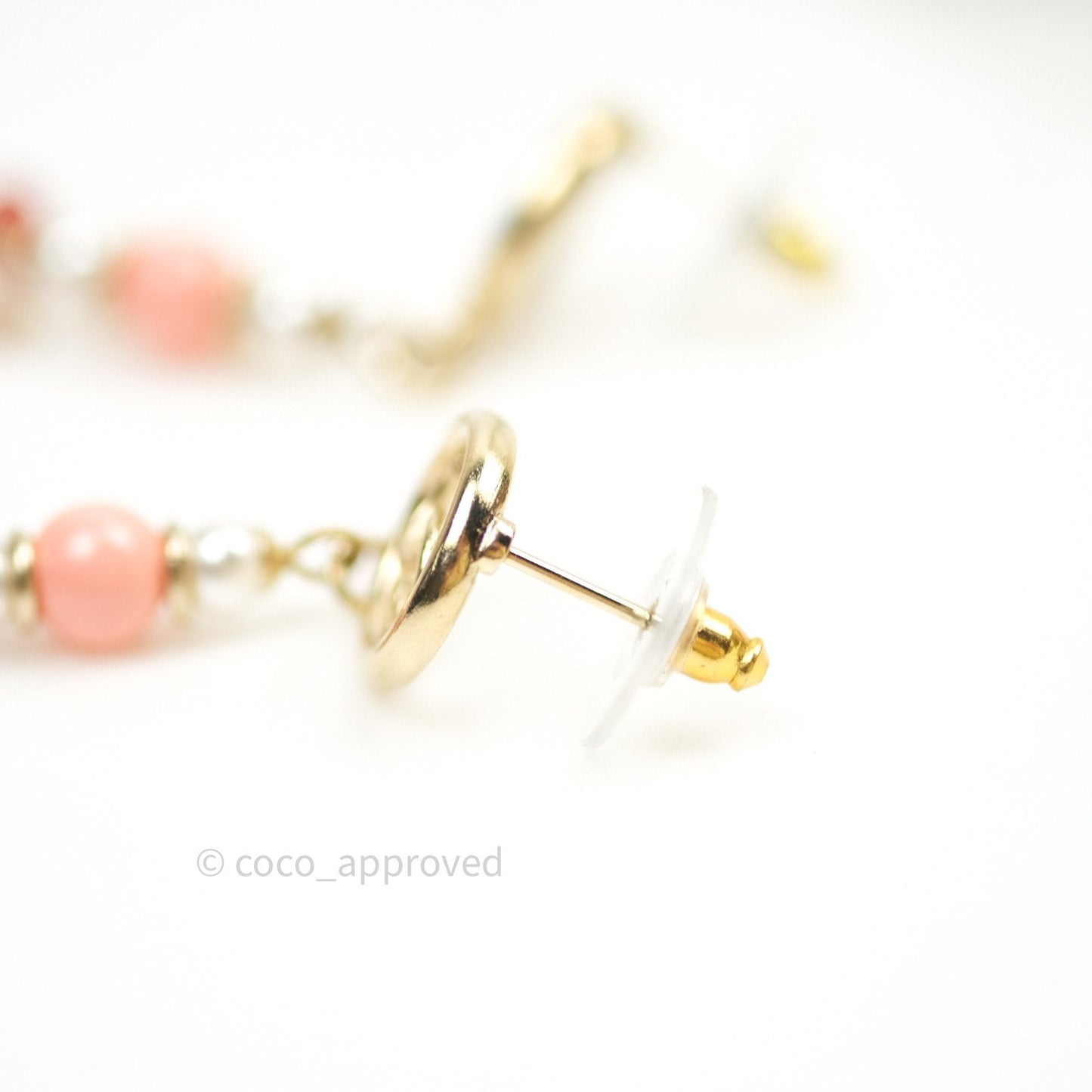 Chanel Long Drop Crystal Earrings Gold 20B