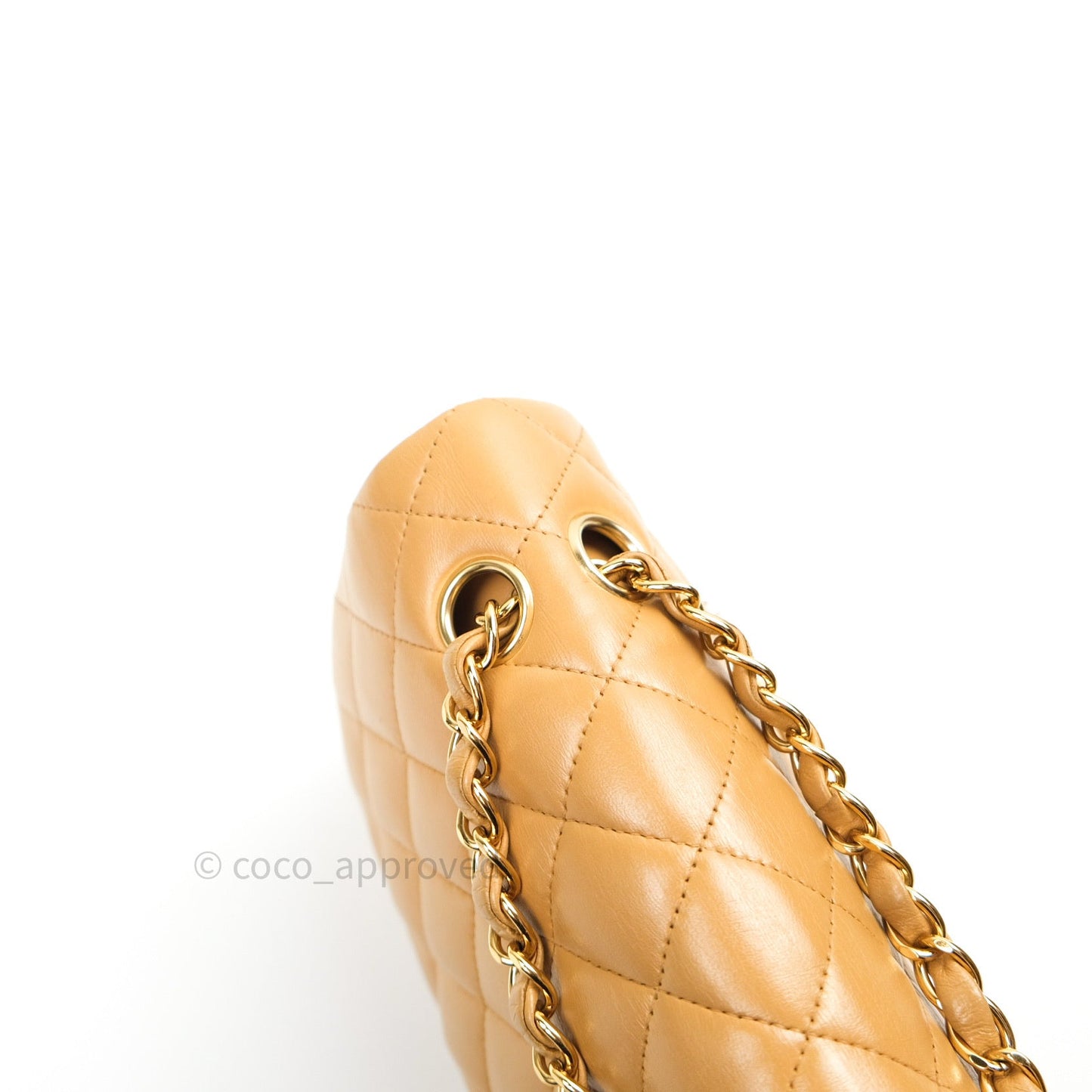 Chanel Vintage Classic M/L Beige Lambskin 24K Gold Hardware