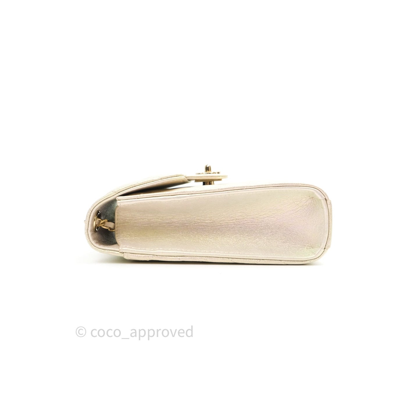 Chanel Classic Ivory Iridescent Gold Hardware Phone Holder