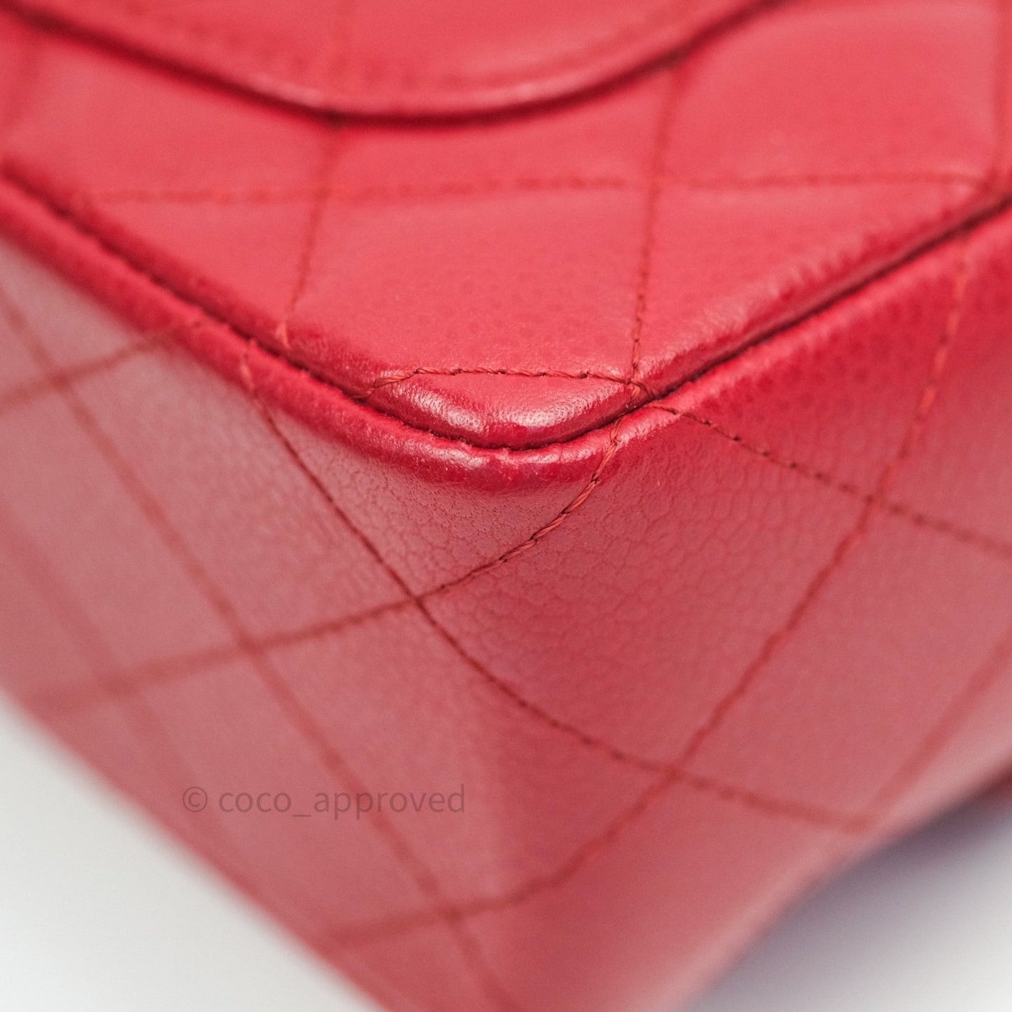 Chanel Quilted Mini Rectangular Red Caviar Silver Hardware