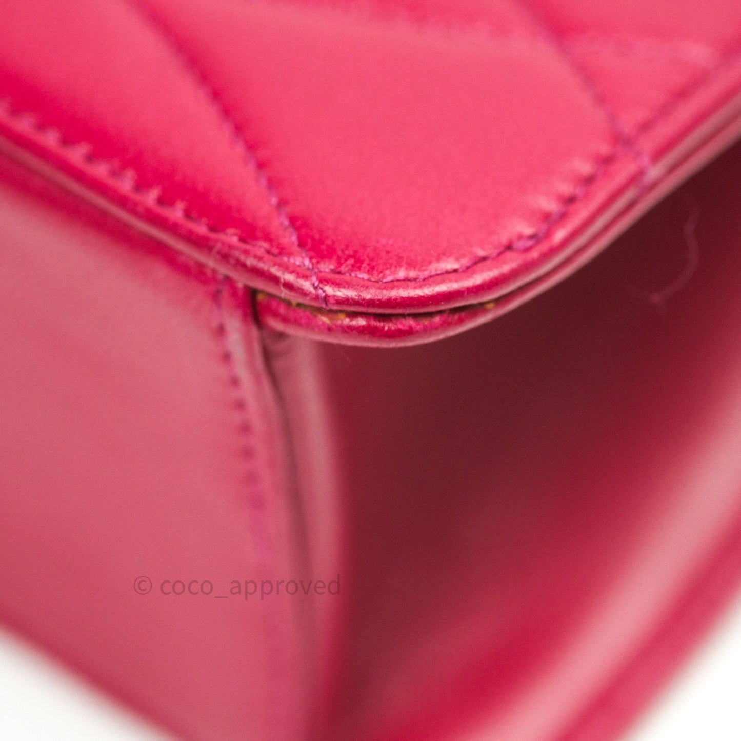 Chanel Vintage Dark Red Pink Lambskin 24K Gold Hardware