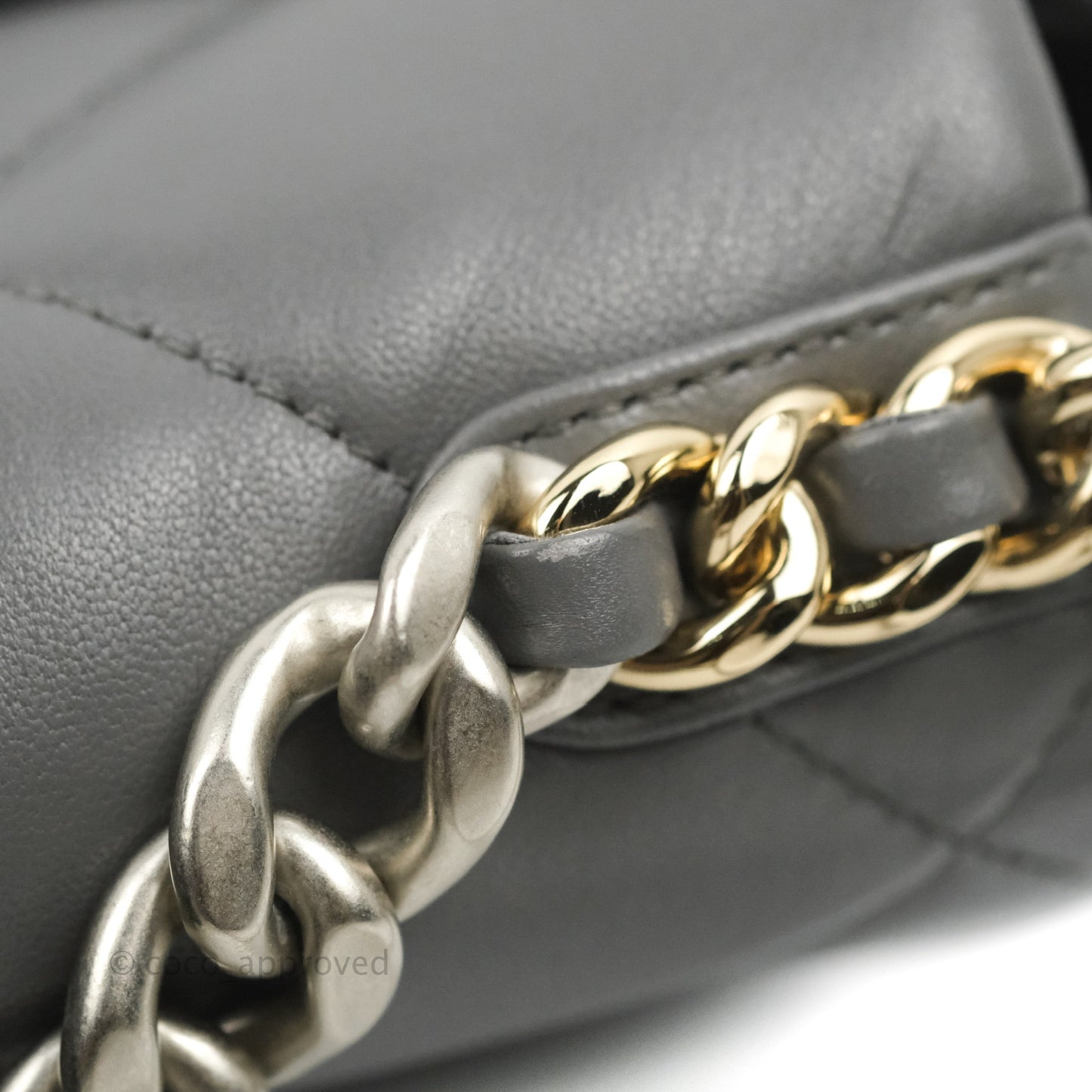 Chanel 19 Small Dark Grey Mixed Hardware