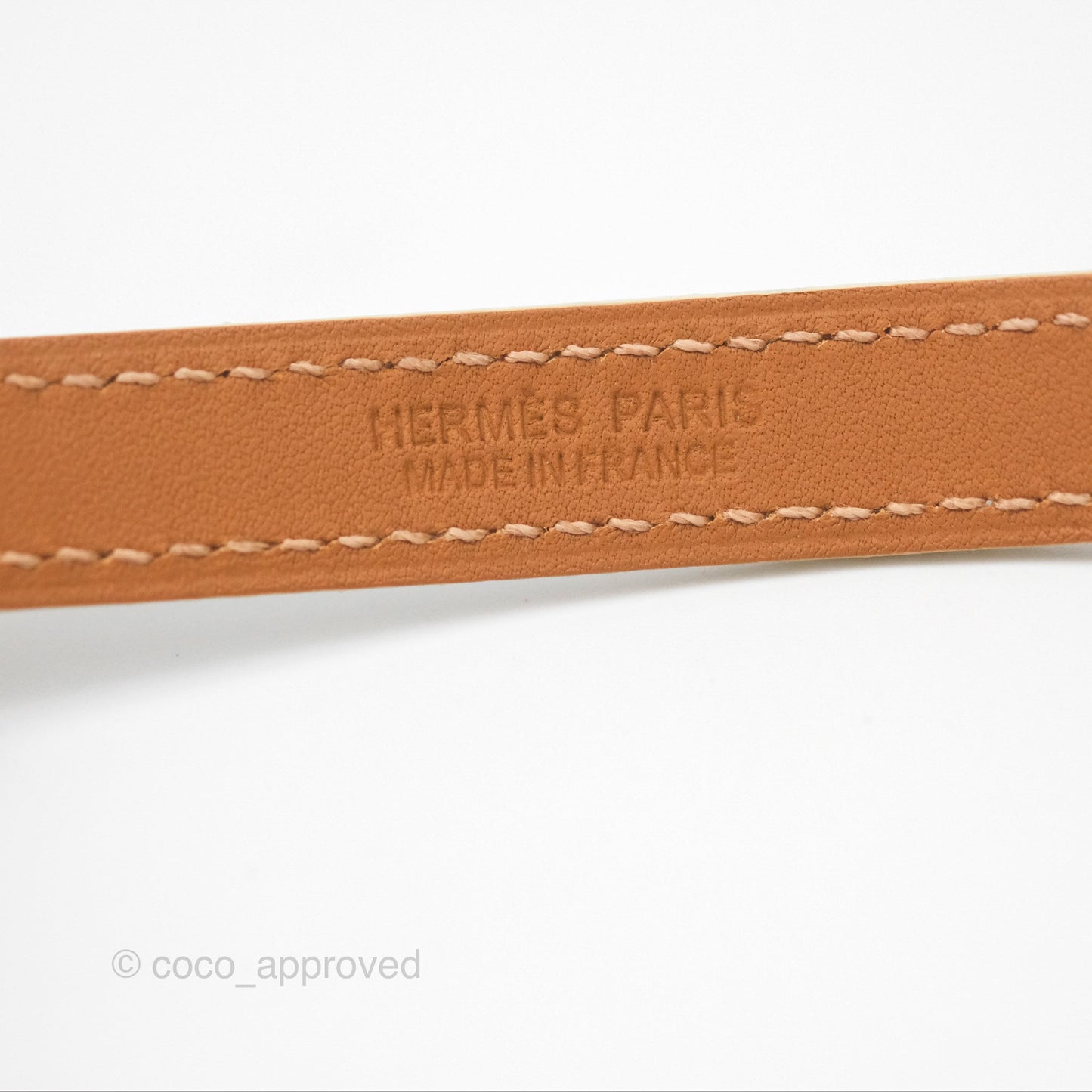 Hermès Rivale Double Tour Bracelet White Epsom Gold Hardware