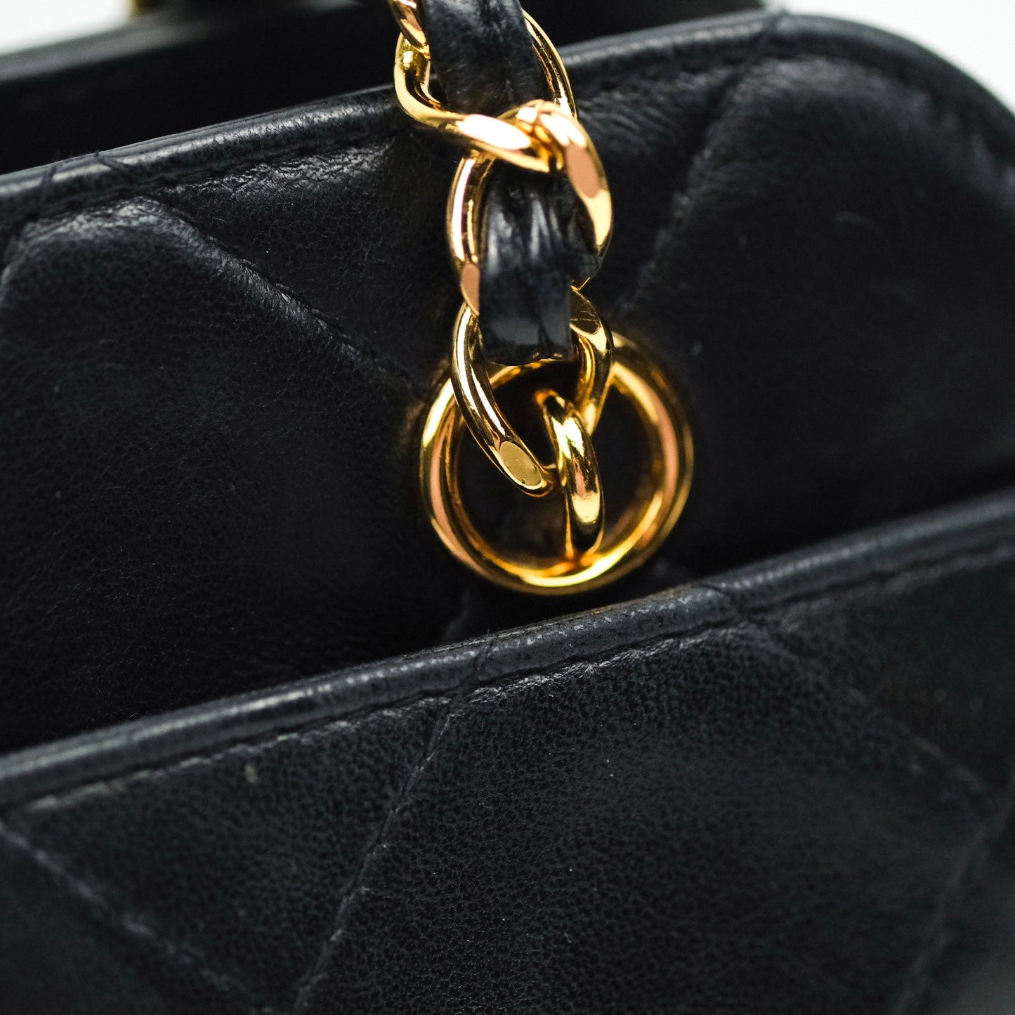 Chanel Black Quilted Lambskin Vintage Classic Camera Bag 24K Gold Hardware