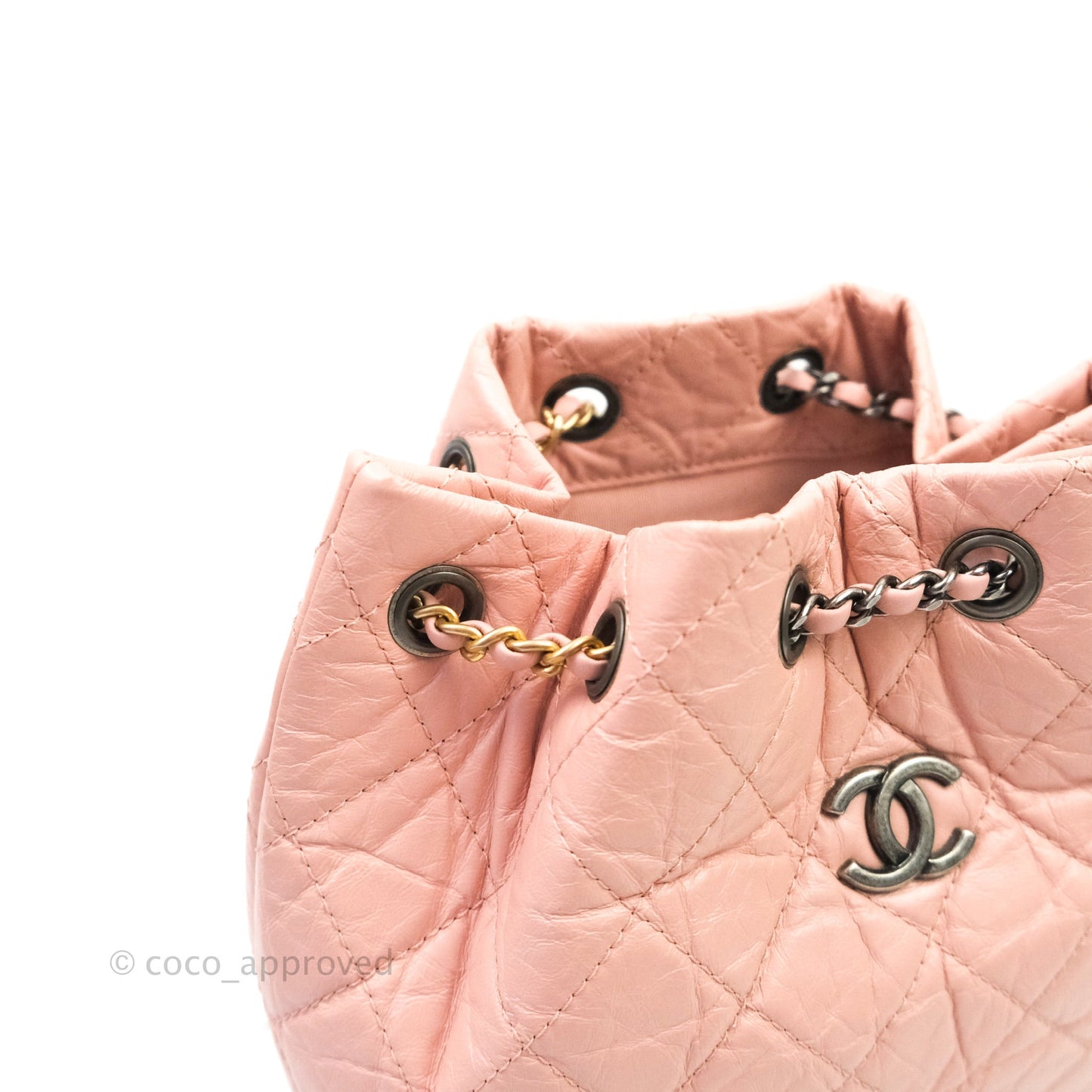 Chanel Gabrielle Backpack Pink Aged Calfskin Small Mixed Hardware