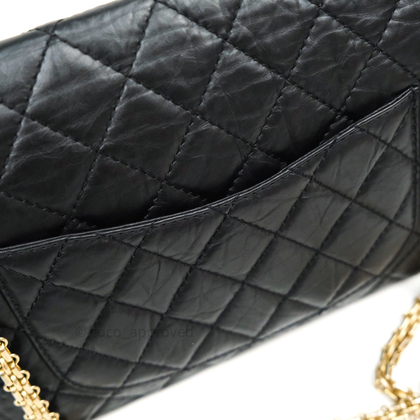 Chanel Reissue Quilted Aged Calfskin Black Gold Hardware 226