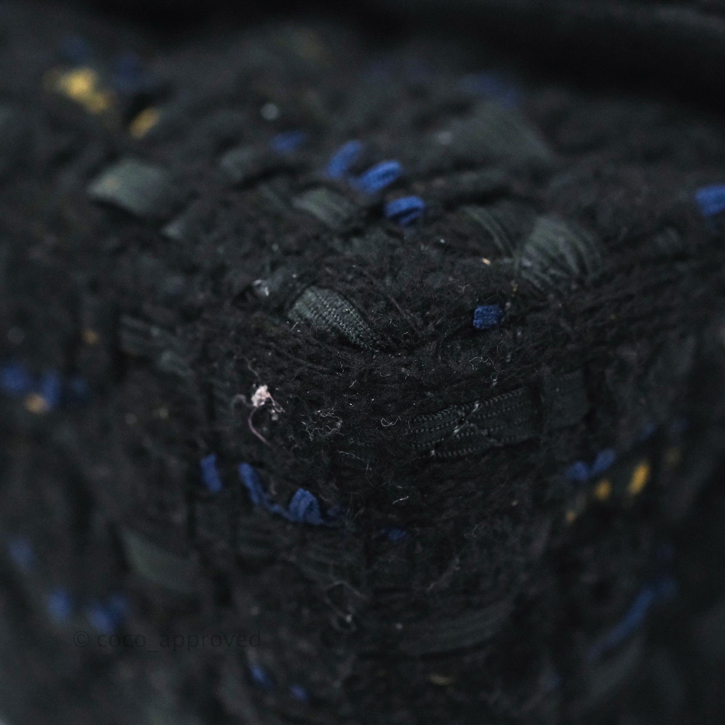 Chanel Mini Reissue 224 Black Navy Tweed Gold Hardware