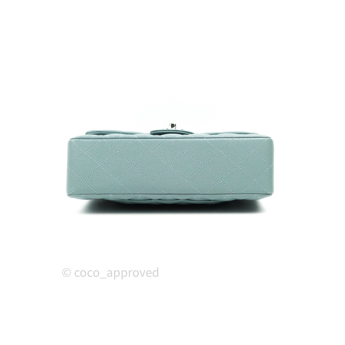 Chanel Classic Small S/M Flap Light Blue Caviar Silver Hardware 20B