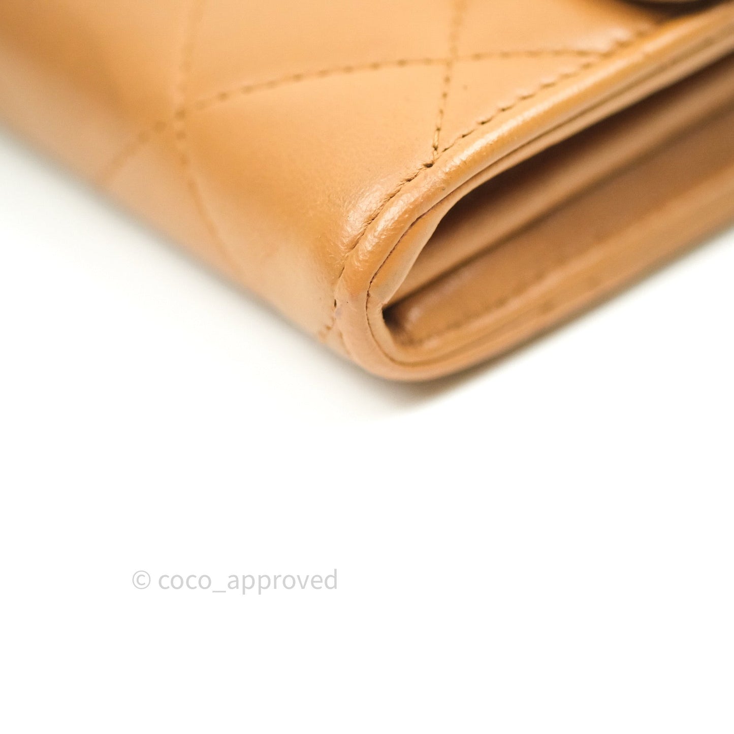 Chanel Dark Beige Lambskin Gold Hardware Long Wallet